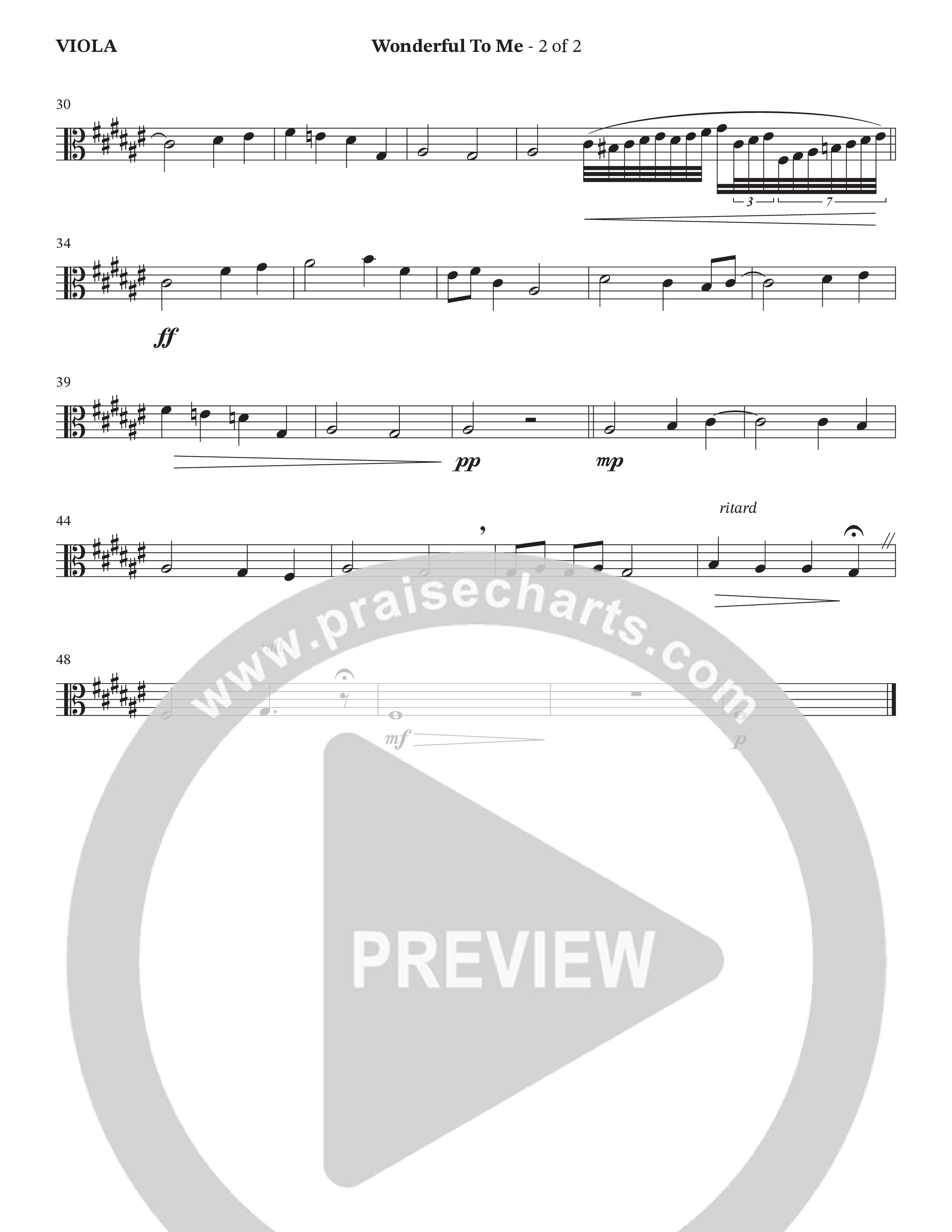 Wonderful To Me (Choral Anthem SATB) Viola (The Brooklyn Tabernacle Choir / Arr. Carol Cymbala / Orch. Jason Michael Webb)