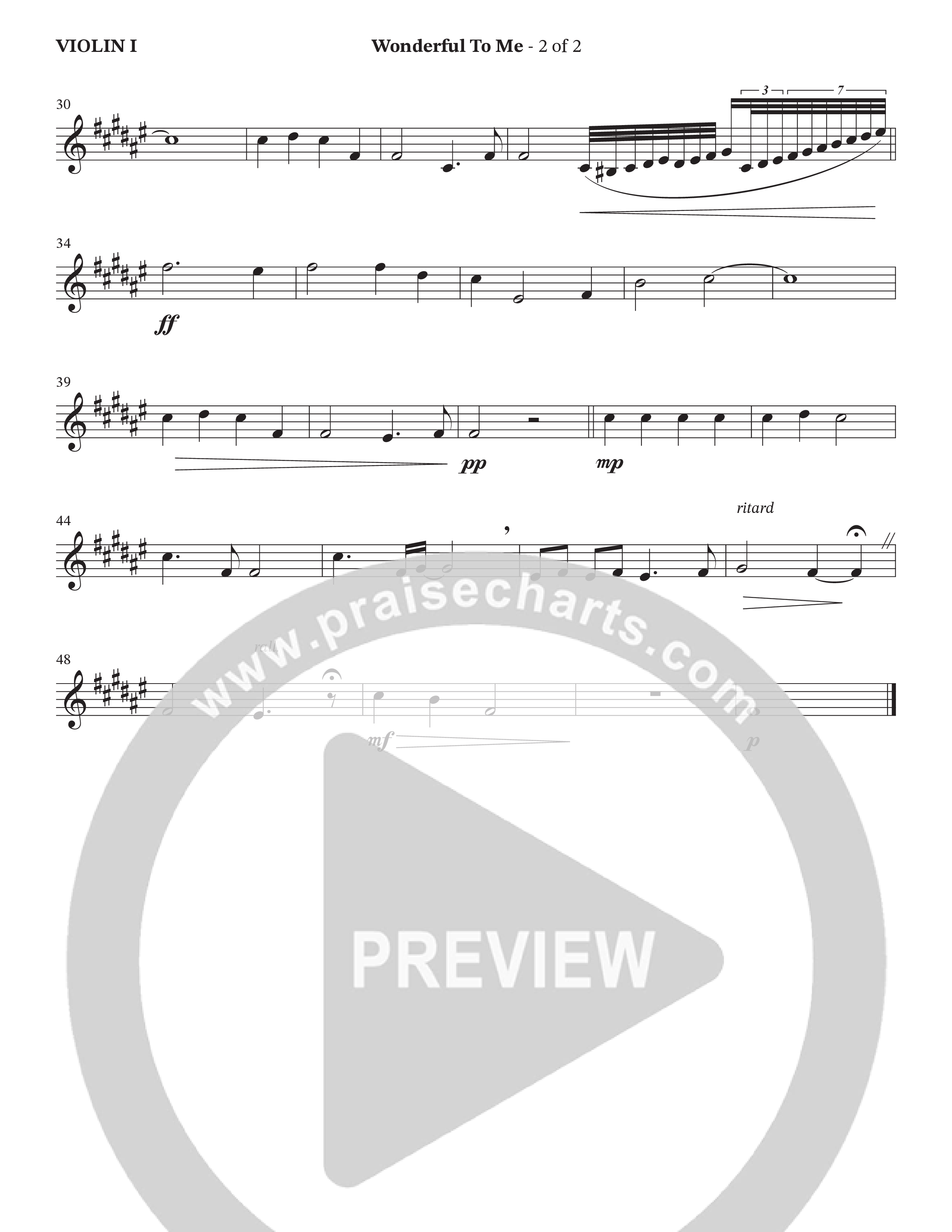 Wonderful To Me (Choral Anthem SATB) Violin 1 (The Brooklyn Tabernacle Choir / Arr. Carol Cymbala / Orch. Jason Michael Webb)