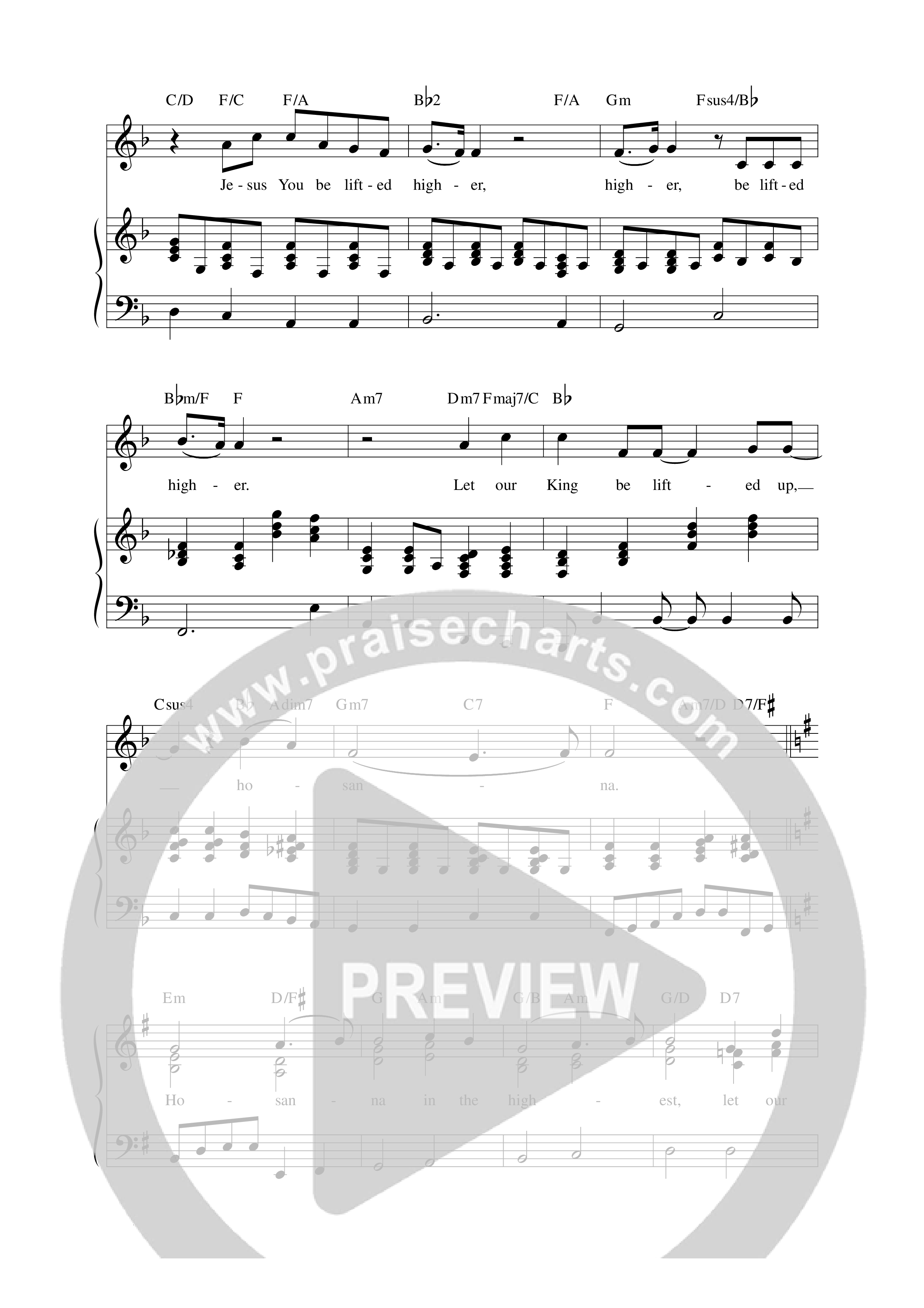 Hosanna (Be Lifted Higher) Lead Sheet Melody (REVERE / Sidney Mohede)
