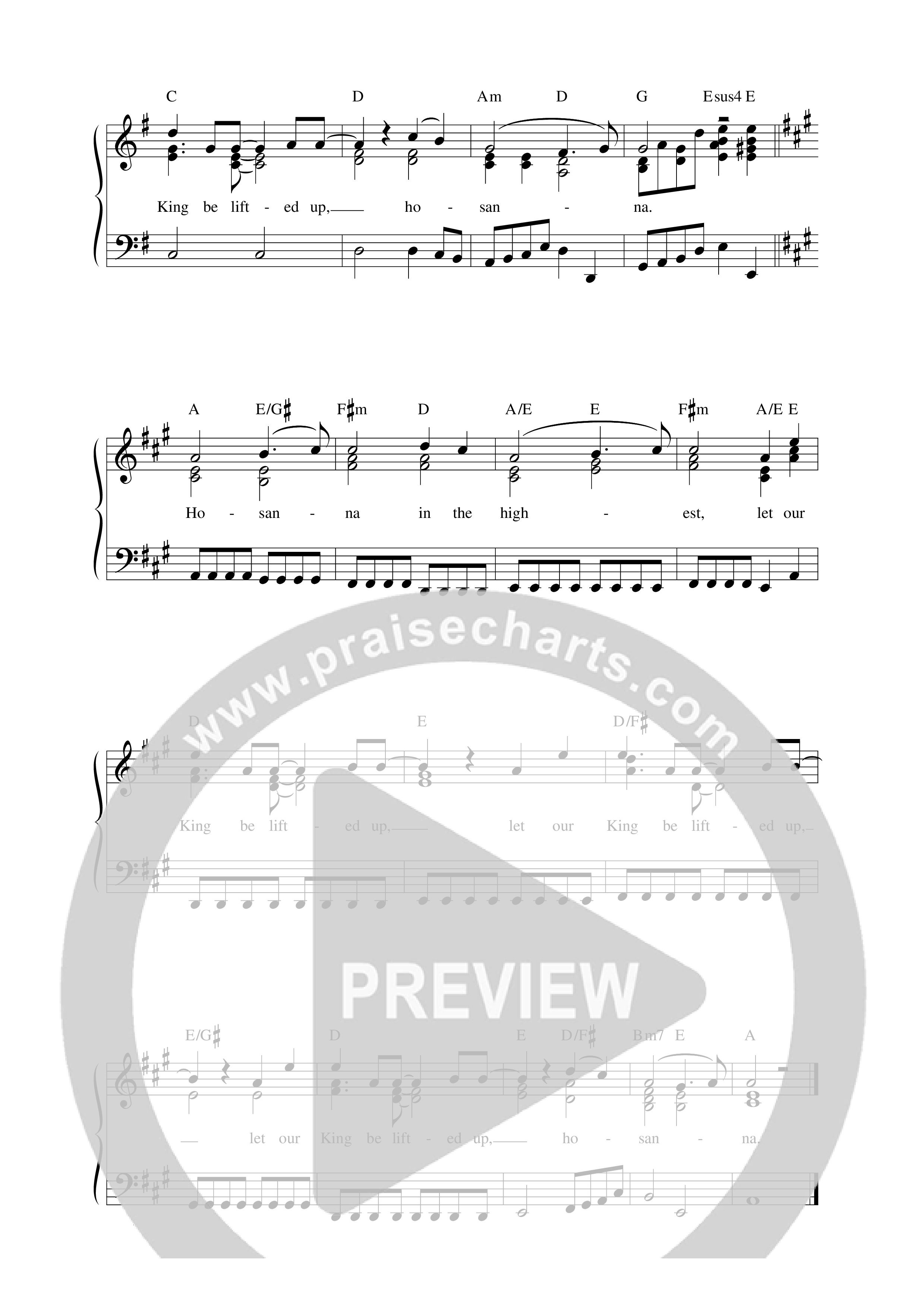 Hosanna (Be Lifted Higher) Lead Sheet Melody (REVERE / Sidney Mohede)
