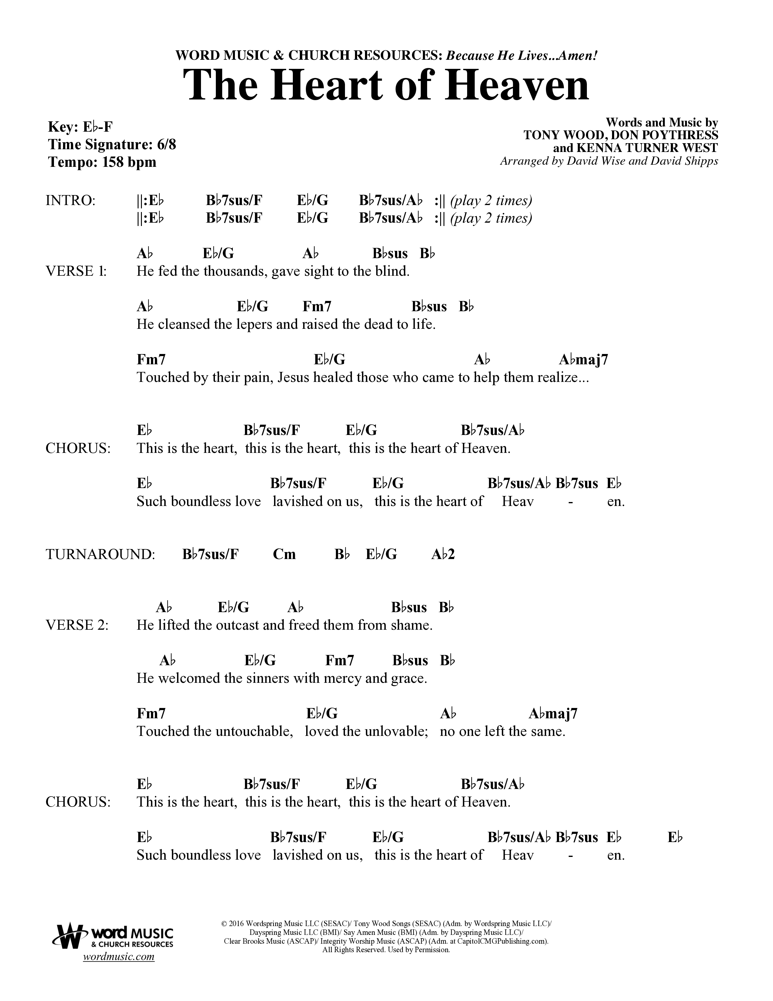Because He Lives Amen (7 Song Choral Collection) Song 2 (Lead & Chords) (Arr. David Wise / Orch. David Shipps)