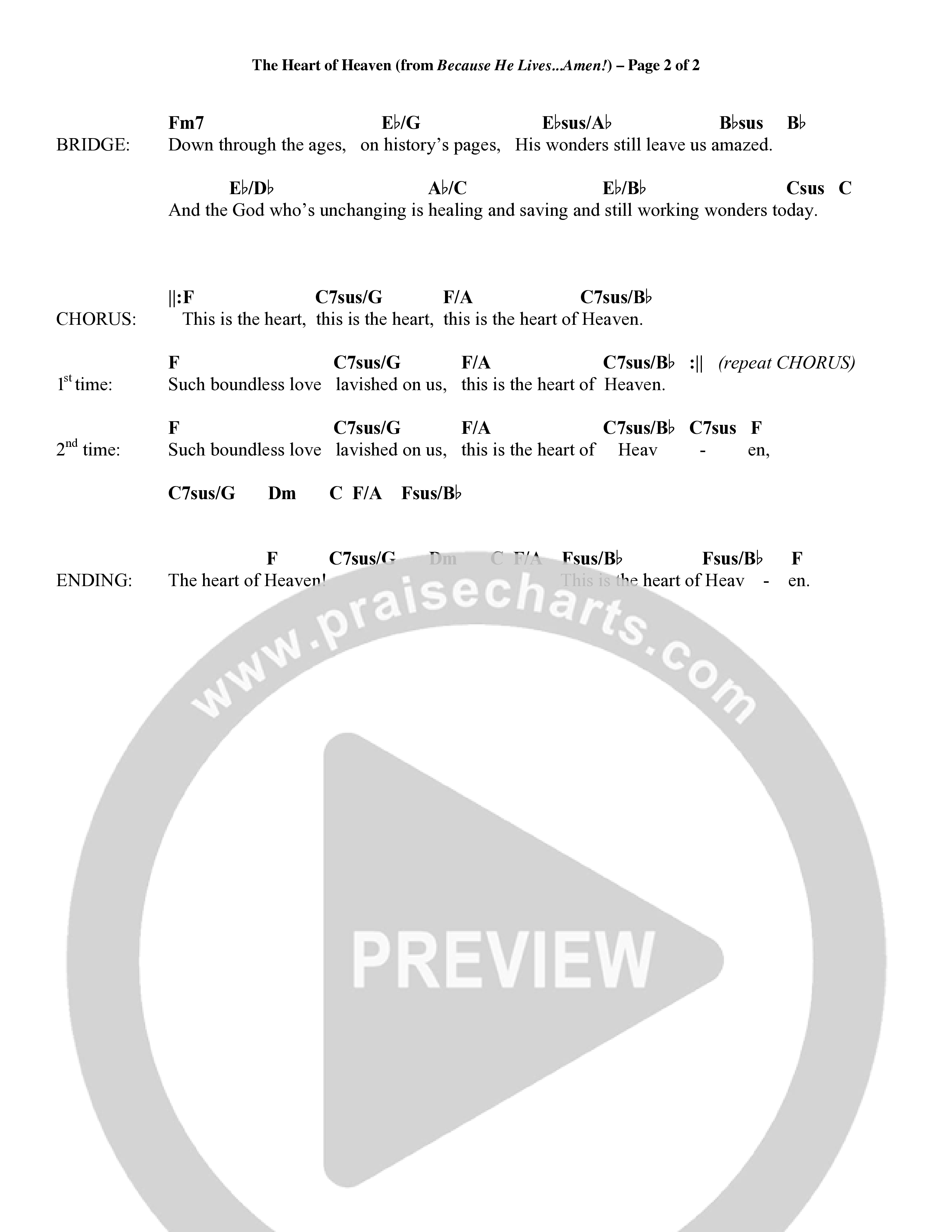 Because He Lives Amen (7 Song Choral Collection) Song 2 (Lead & Chords) (Arr. David Wise / Orch. David Shipps)
