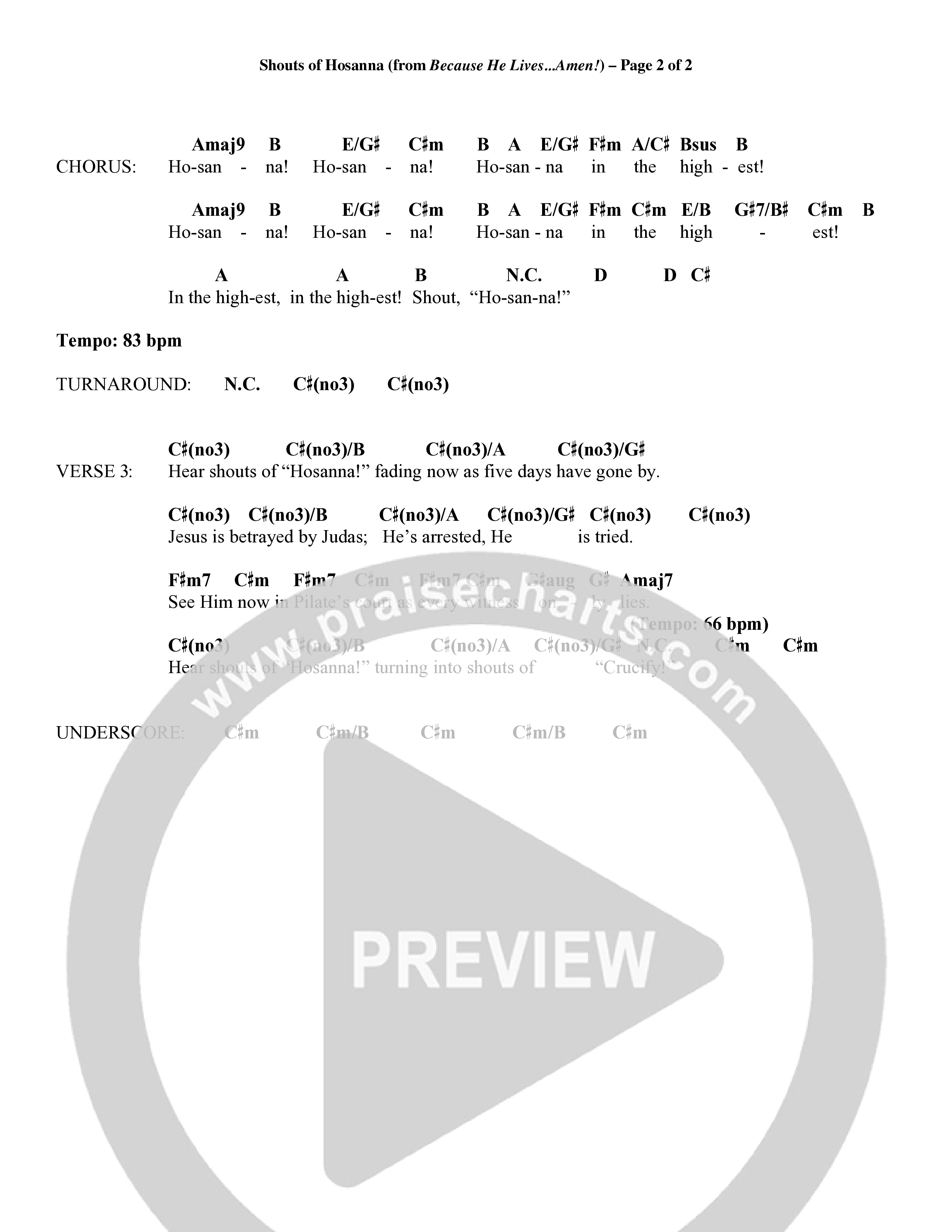 Because He Lives Amen (7 Song Choral Collection) Song 4 (Lead & Chords) (Arr. David Wise / Orch. David Shipps)