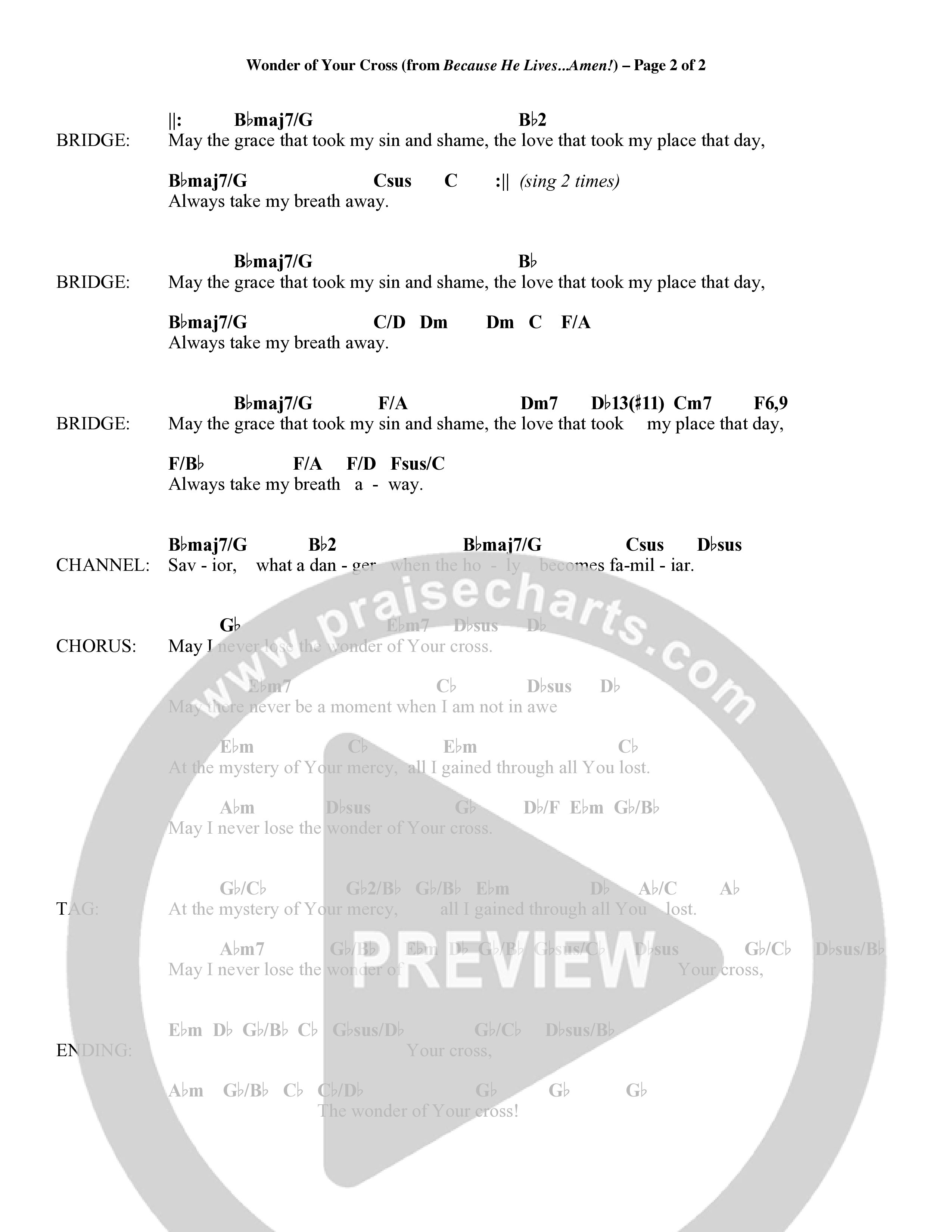 Because He Lives Amen (7 Song Choral Collection) Song 6 (Lead & Chords) (Arr. David Wise / Orch. David Shipps)