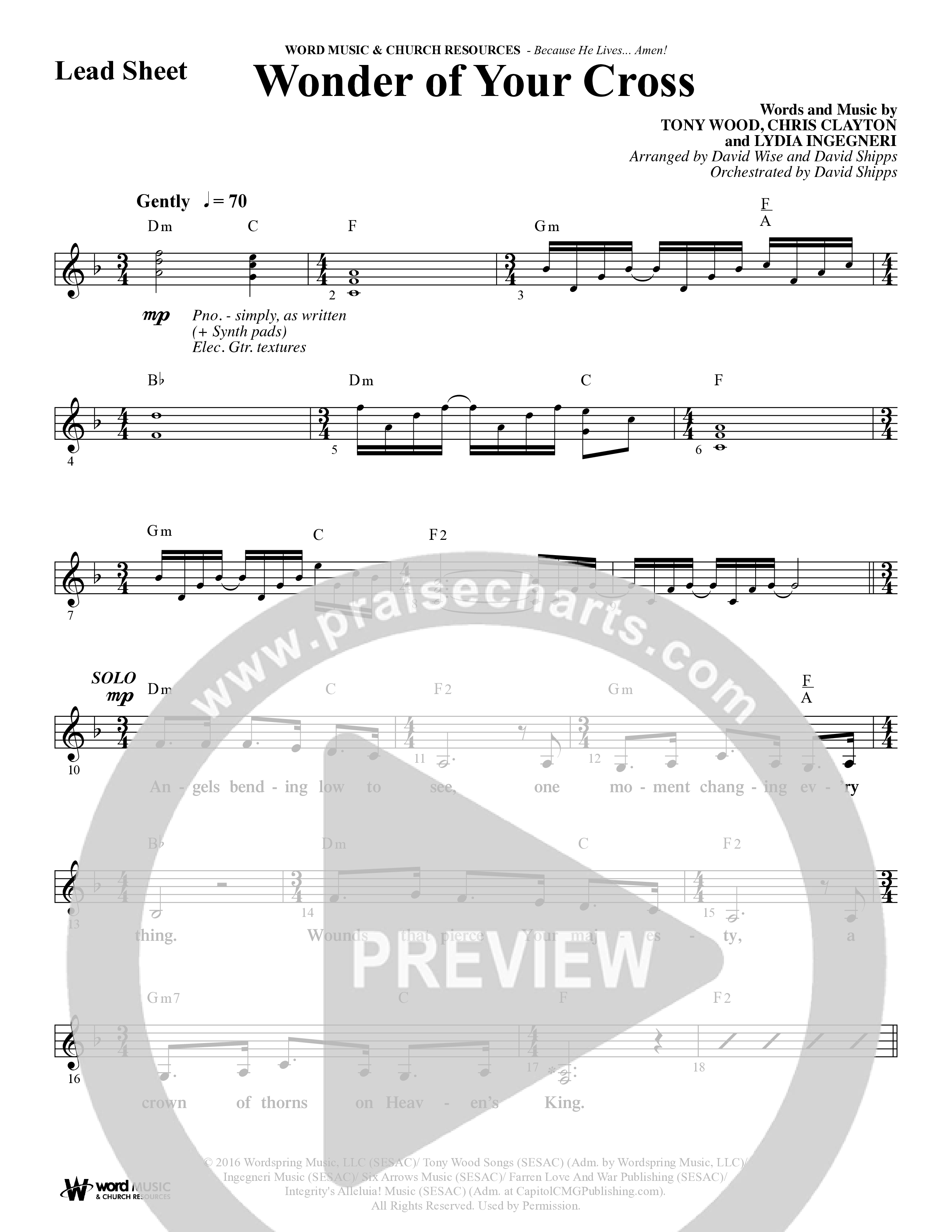 Because He Lives Amen (7 Song Choral Collection) Song 6 (Lead & Chords) (Arr. David Wise / Orch. David Shipps)