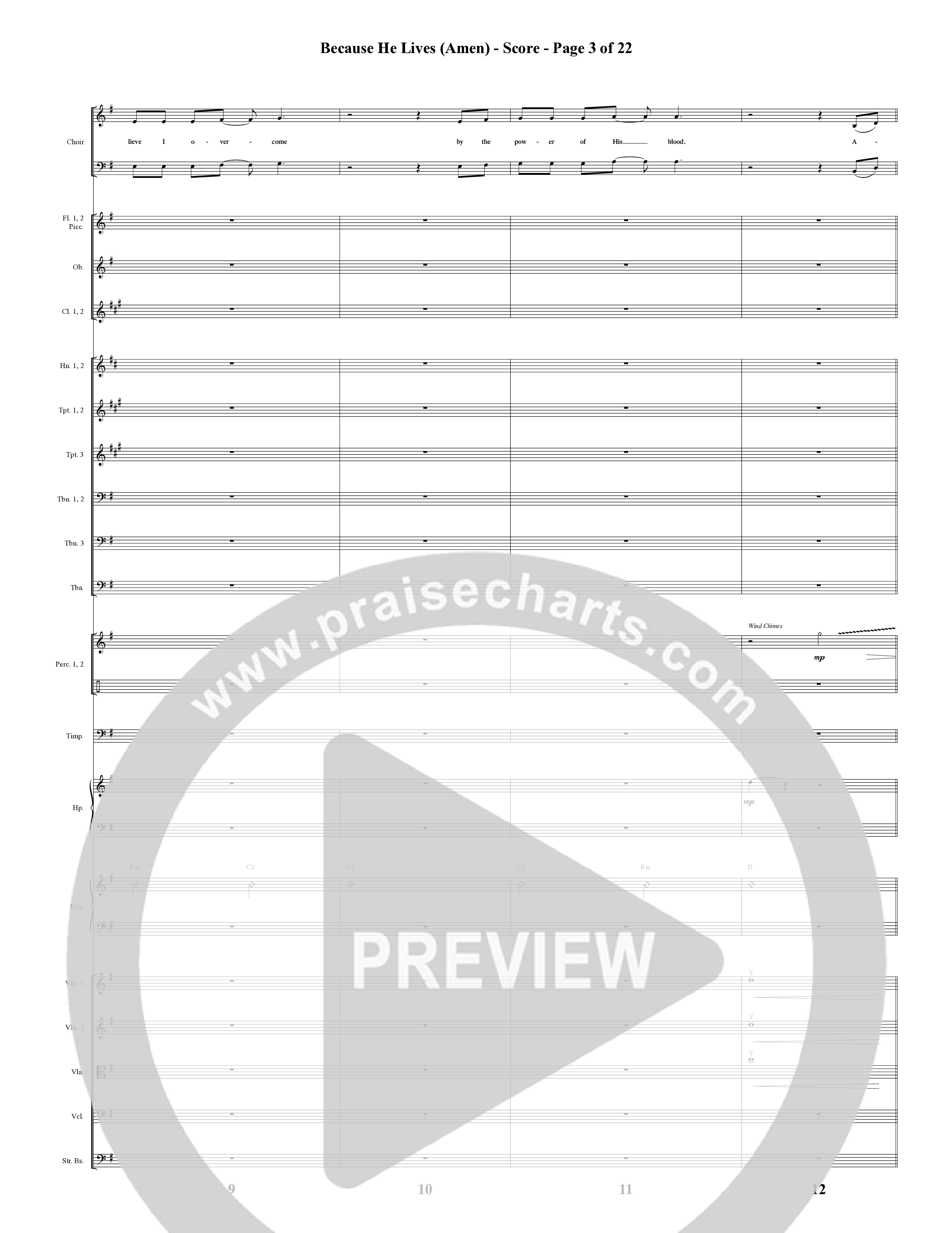 Because He Lives Amen (7 Song Choral Collection) Song 7 (Orchestration) (Arr. David Wise / Orch. David Shipps)