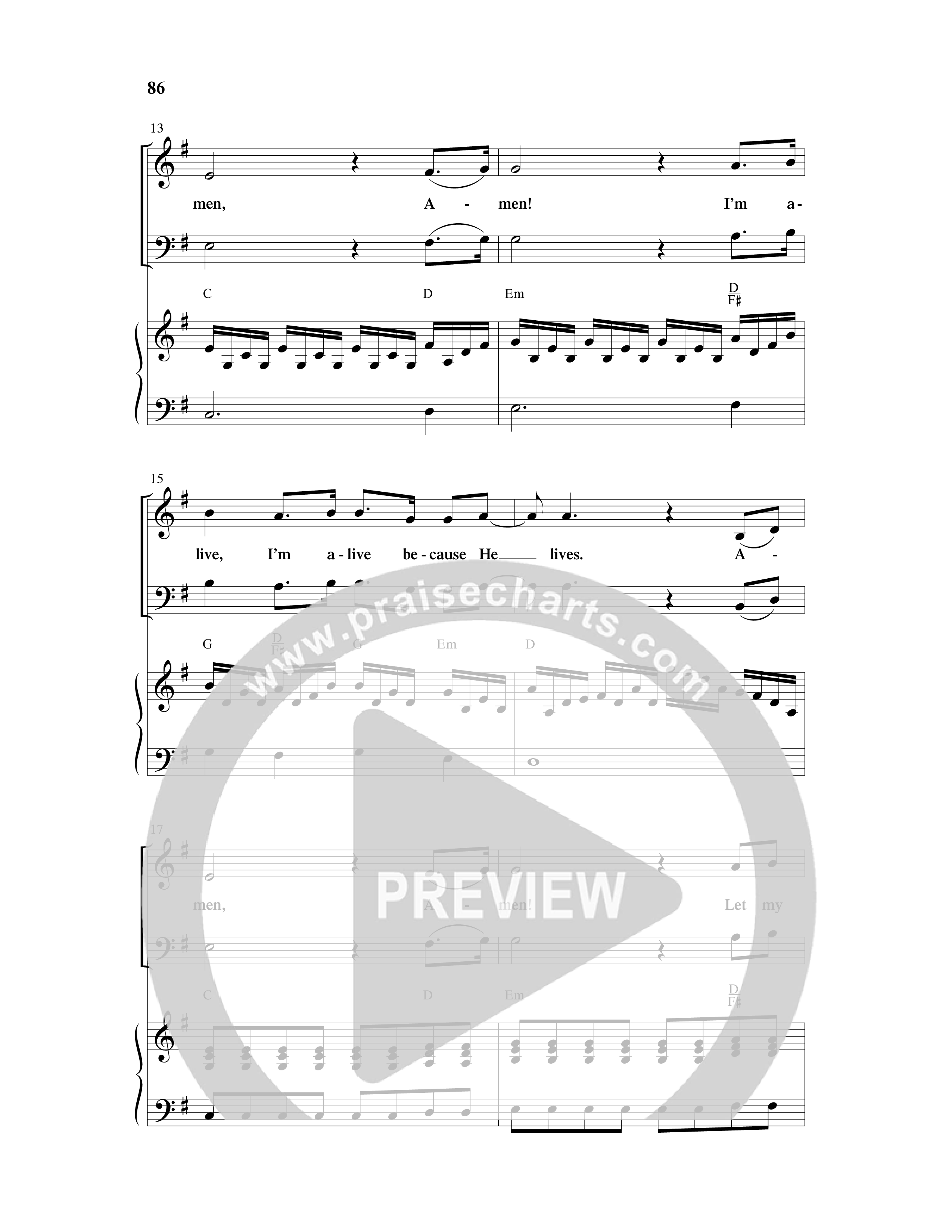 Because He Lives Amen (7 Song Choral Collection) Song 7 (Piano SATB) (Arr. David Wise / Orch. David Shipps)