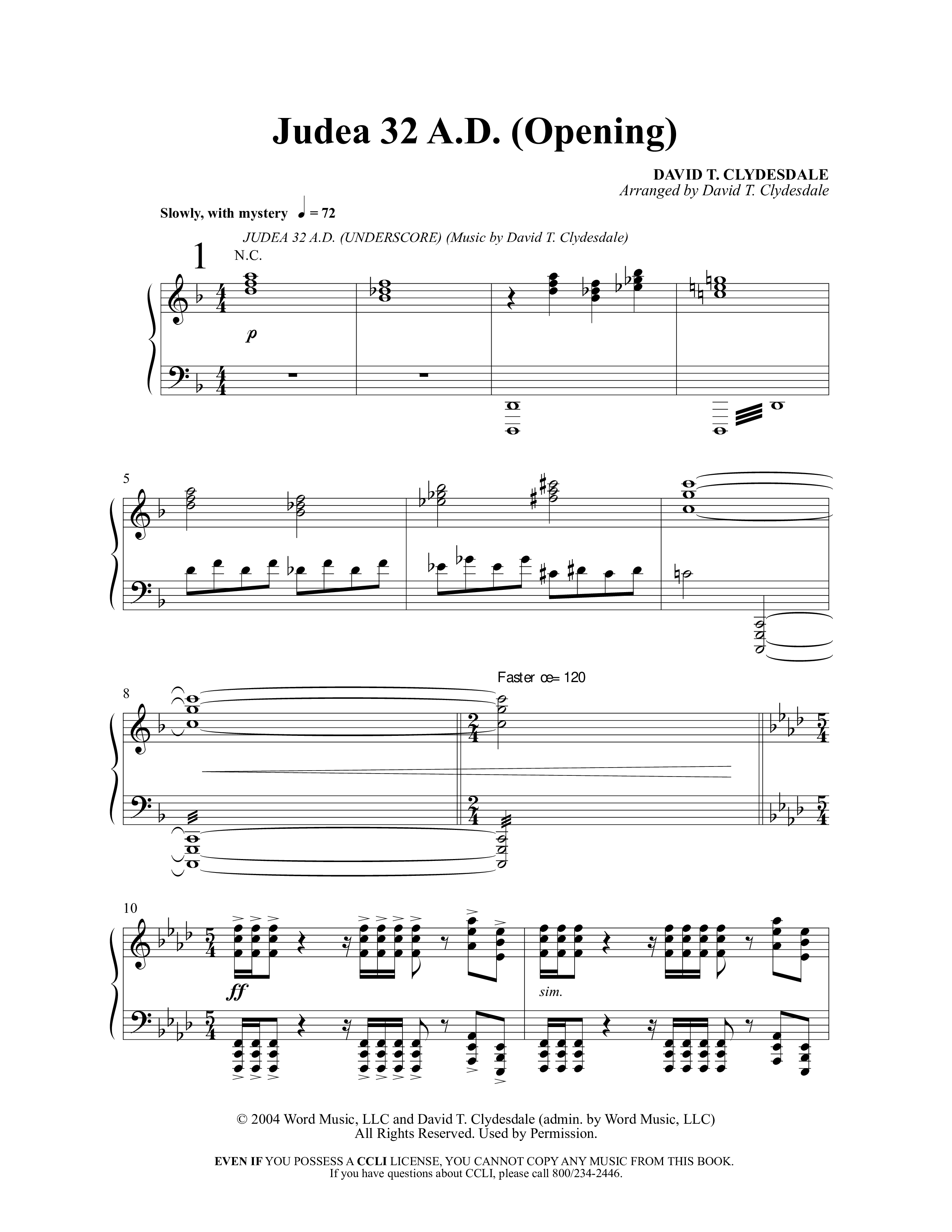 Believe (10 Song Choral Collection) Song 1 (Piano SATB) (Arr. David Clydesdale)