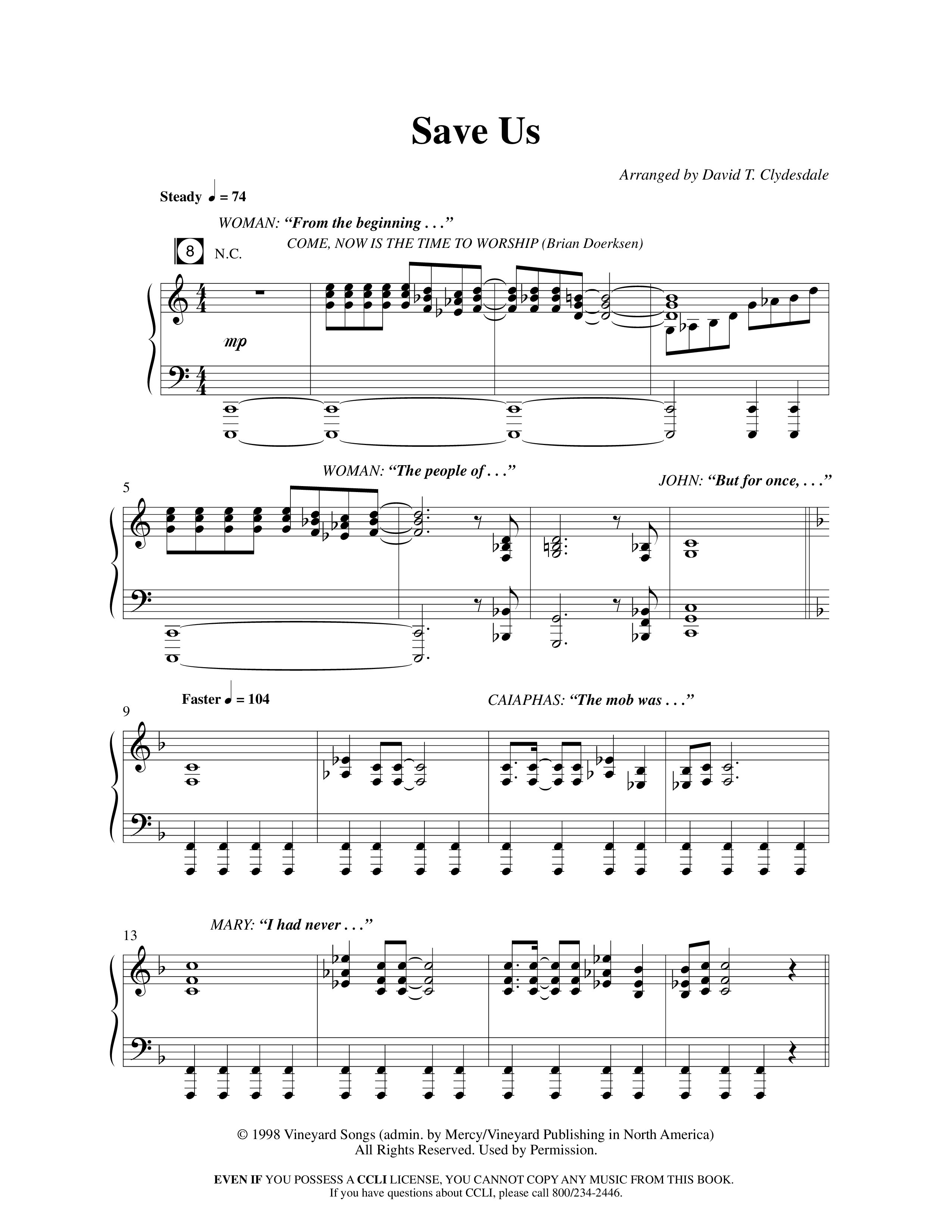 Believe (10 Song Choral Collection) Song 3 (Piano SATB) (Arr. David Clydesdale)