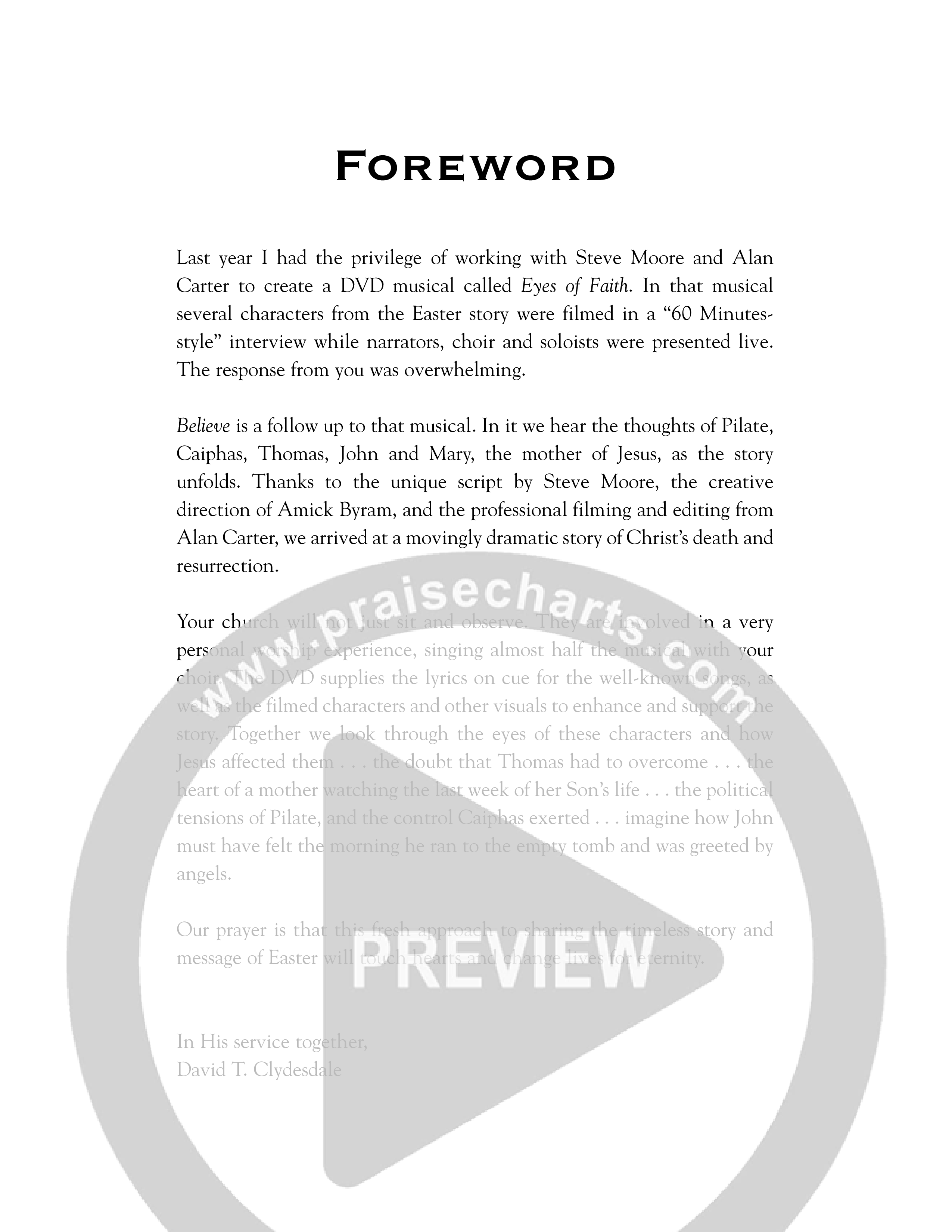 Believe (10 Song Choral Collection) Choral Book (Arr. David Clydesdale)