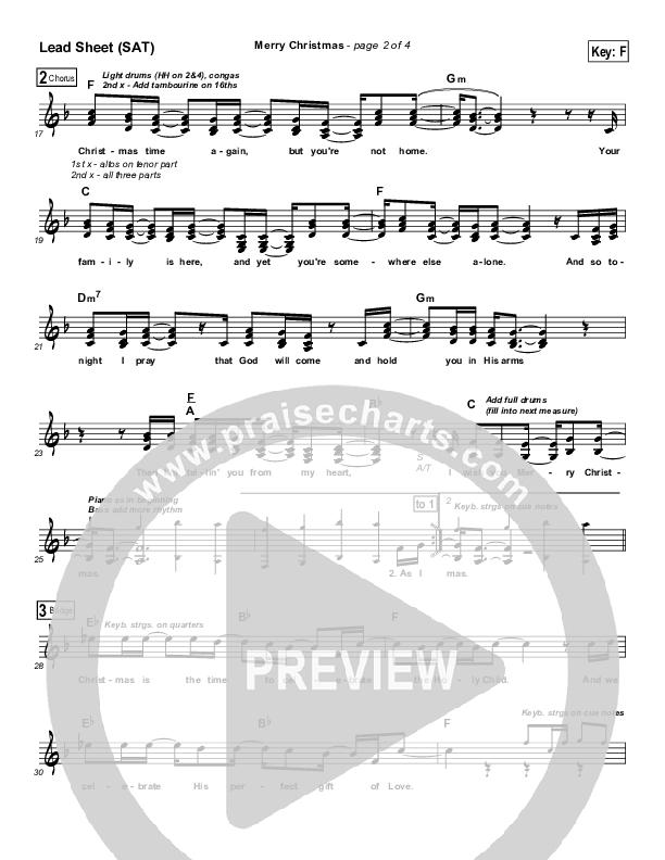 Merry Christmas Lead Sheet (Third Day)