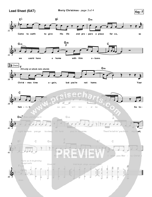 Merry Christmas Lead Sheet (Third Day)