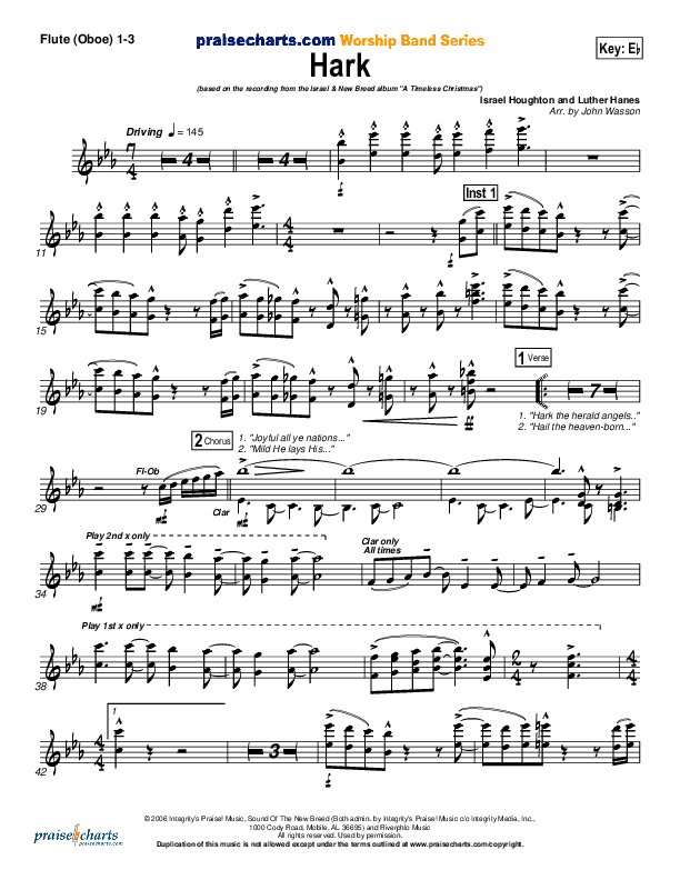 Hark Flute/Oboe 1/2/3 (Israel Houghton)