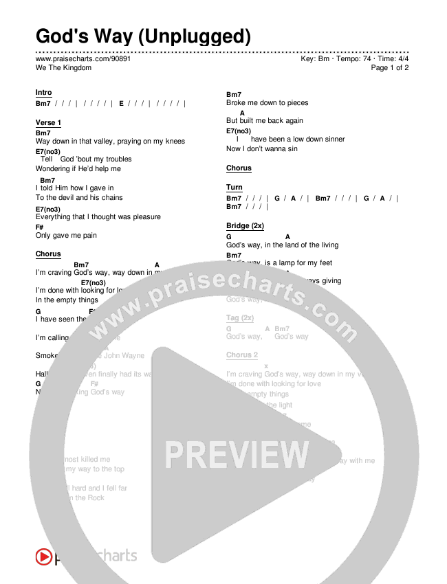God's Way (Unplugged) Chords & Lyrics (We The Kingdom)