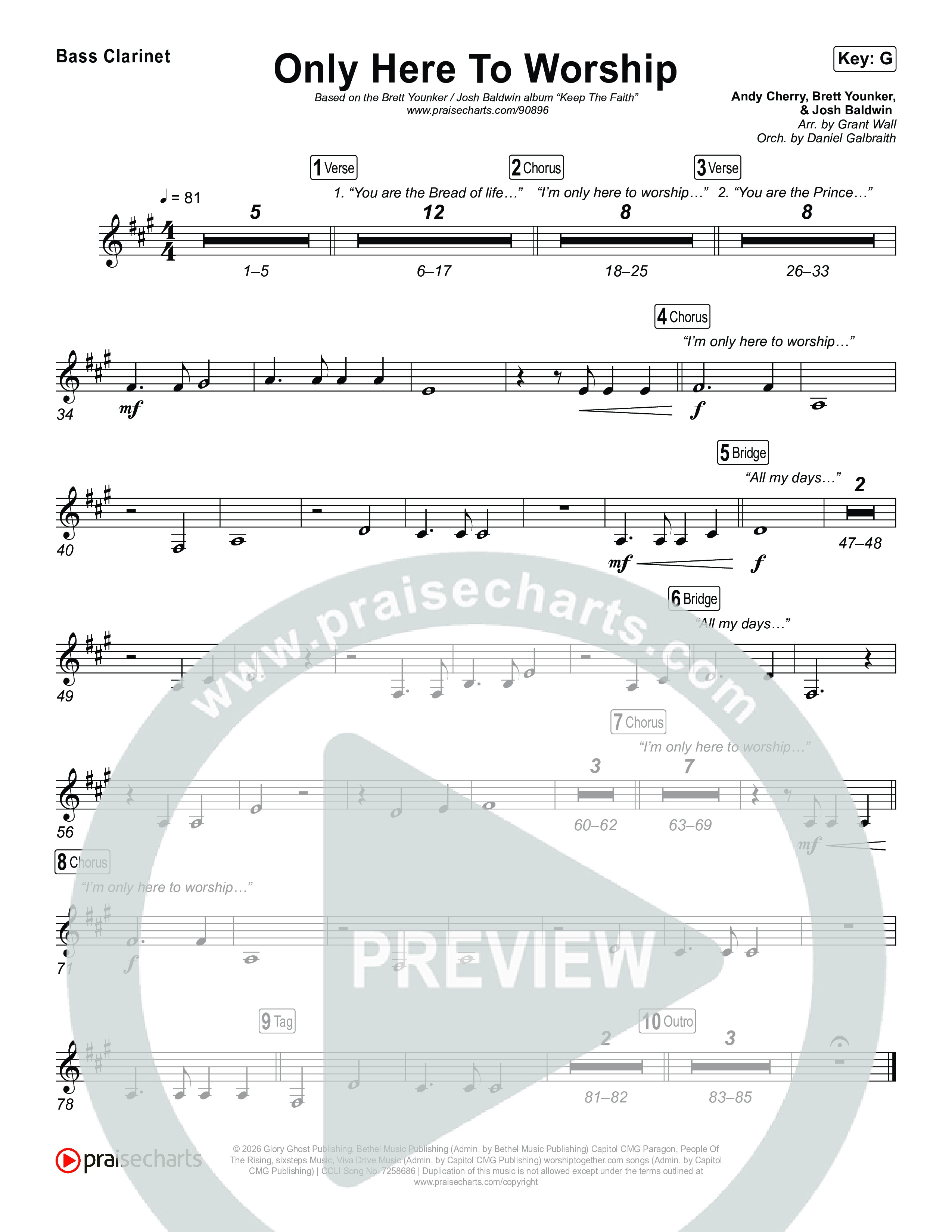 Only Here To Worship Bass Clarinet (Brett Younker / Josh Baldwin)