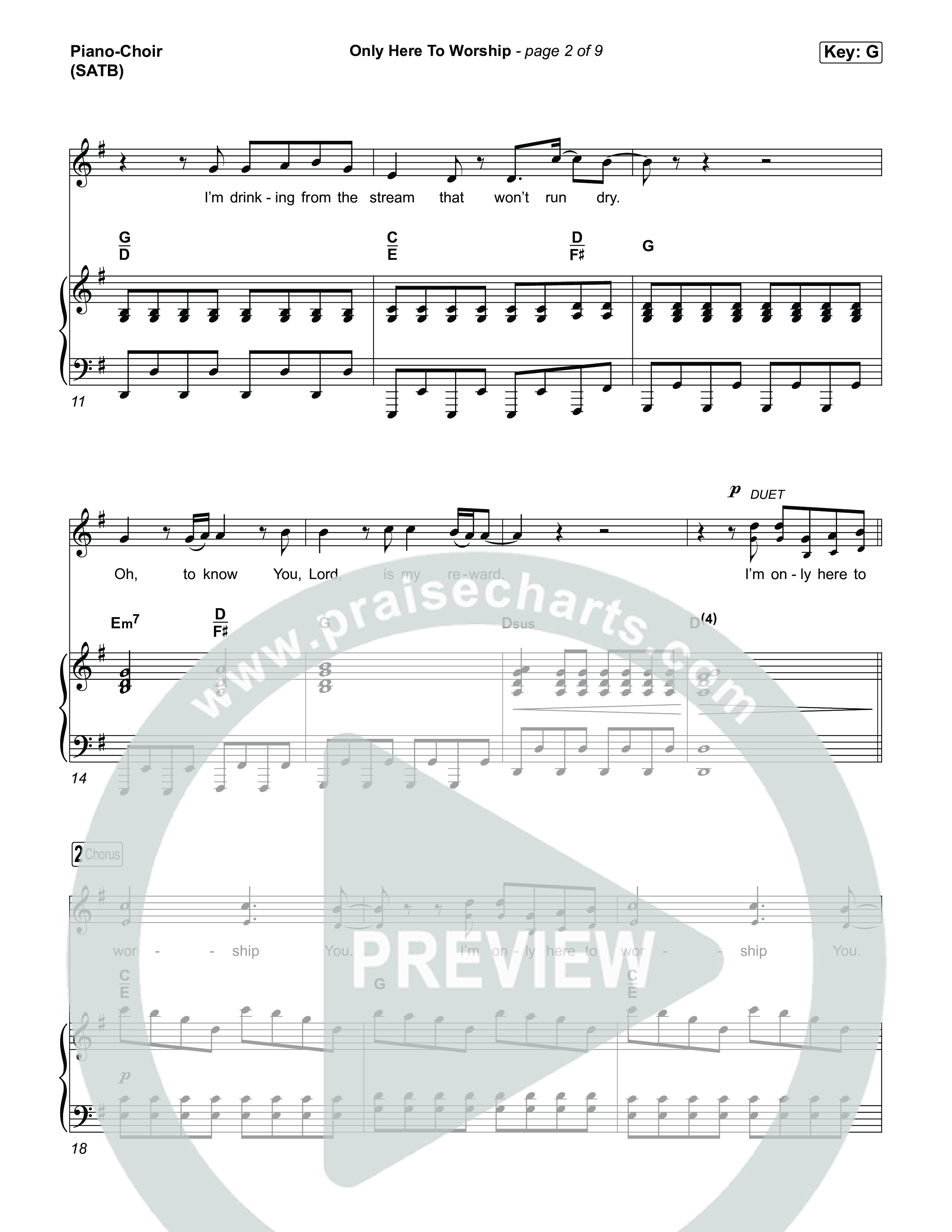 Only Here To Worship Piano/Vocal Pack (Brett Younker / Josh Baldwin)