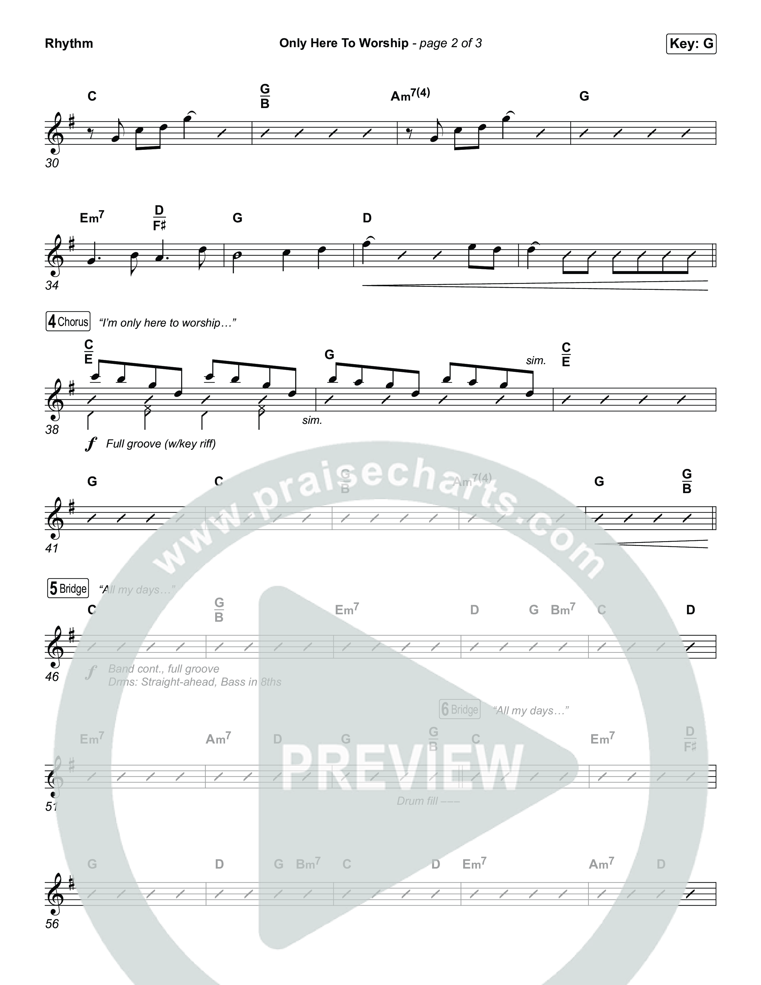 Only Here To Worship Rhythm Chart (Brett Younker / Josh Baldwin)