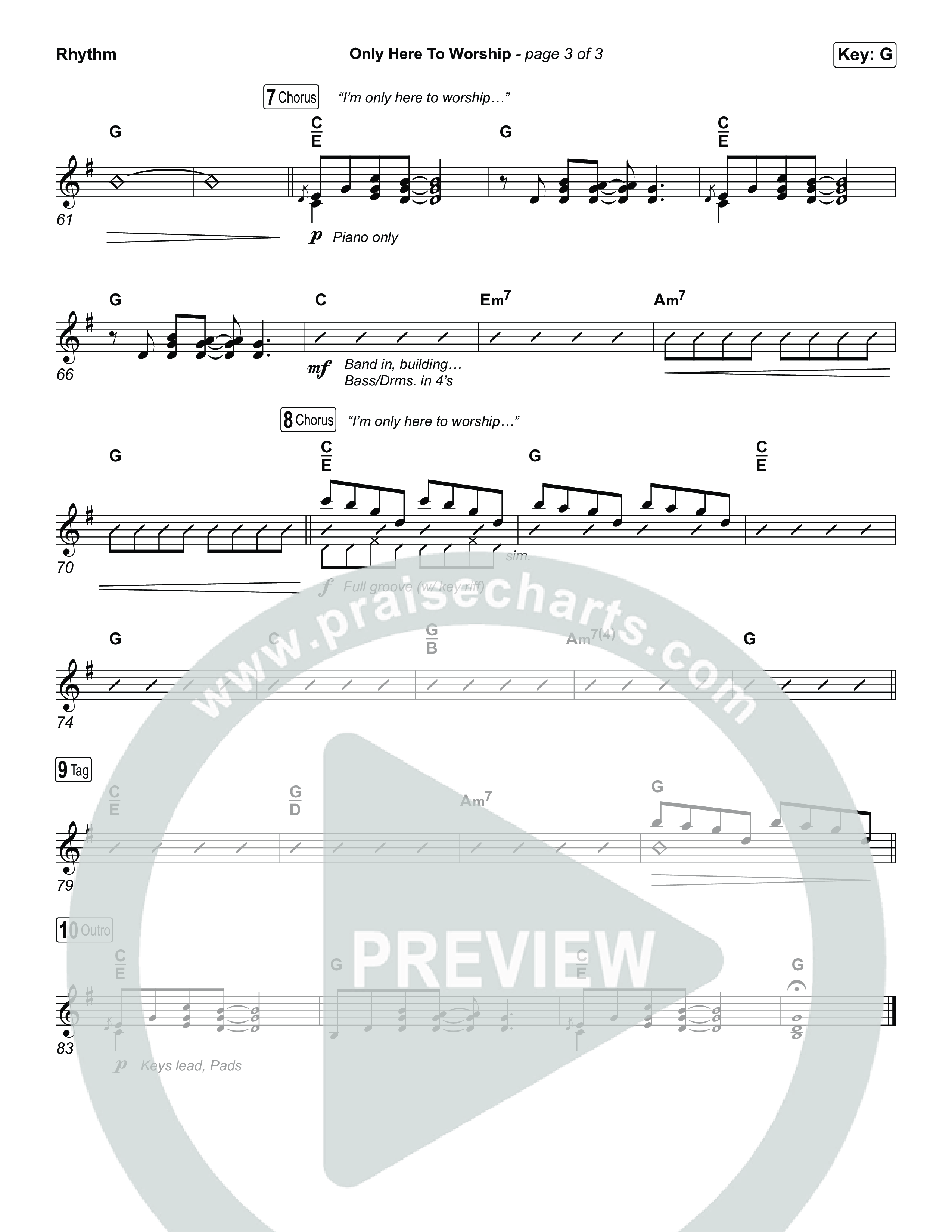 Only Here To Worship Rhythm Chart (Brett Younker / Josh Baldwin)