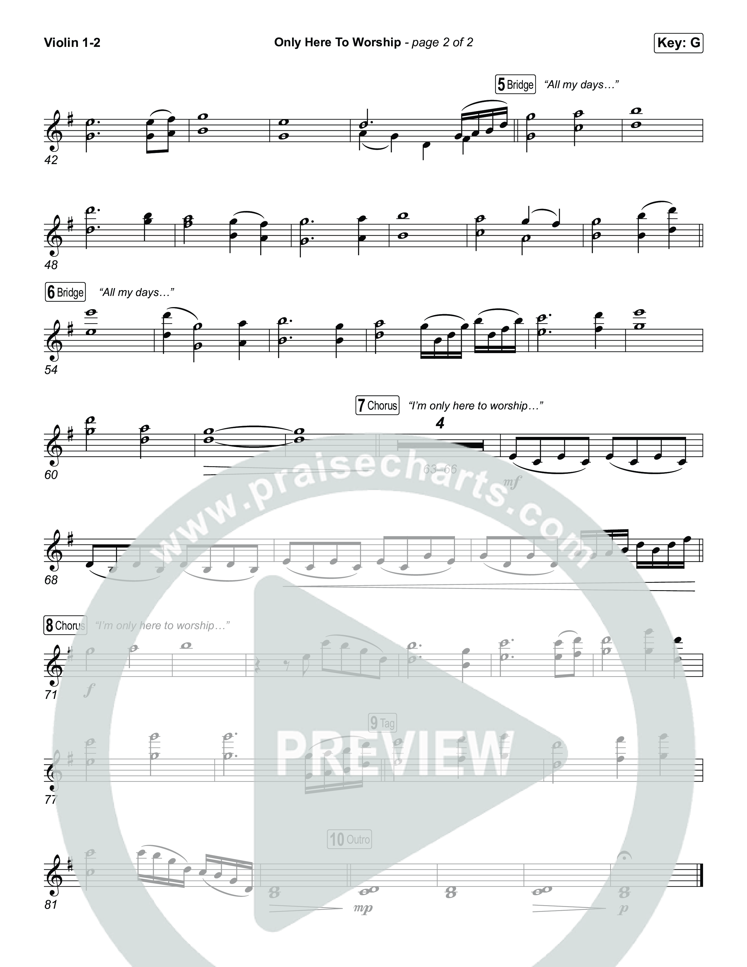 Only Here To Worship Violin 1,2 (Brett Younker / Josh Baldwin)
