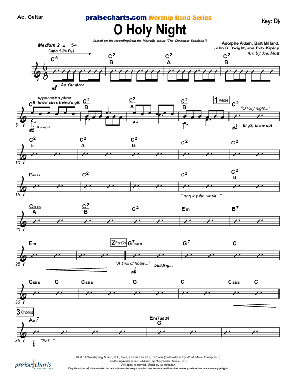 O Holy Night Acoustic Guitar (MercyMe)