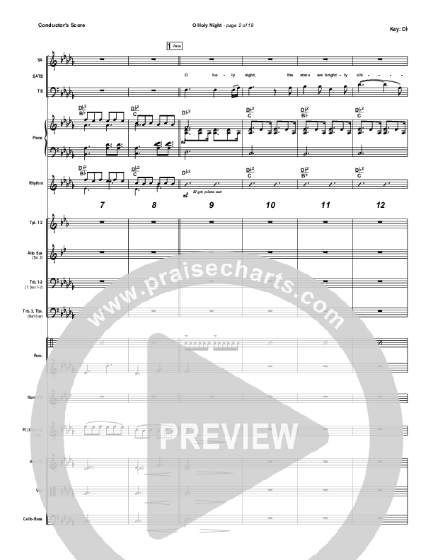 O Holy Night Conductor's Score (MercyMe)
