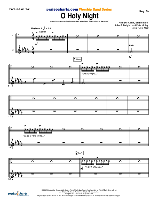 O Holy Night Percussion 1/2 (MercyMe)