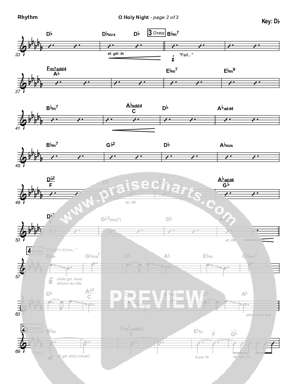 O Holy Night Rhythm Chart (MercyMe)