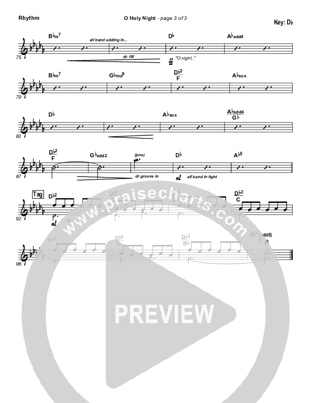 O Holy Night Rhythm Chart (MercyMe)