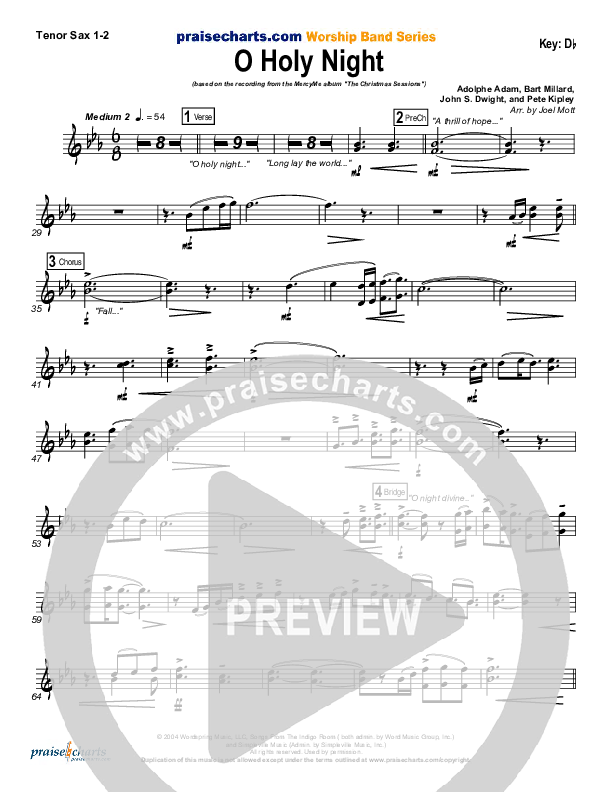 O Holy Night Tenor Sax 1/2 (MercyMe)