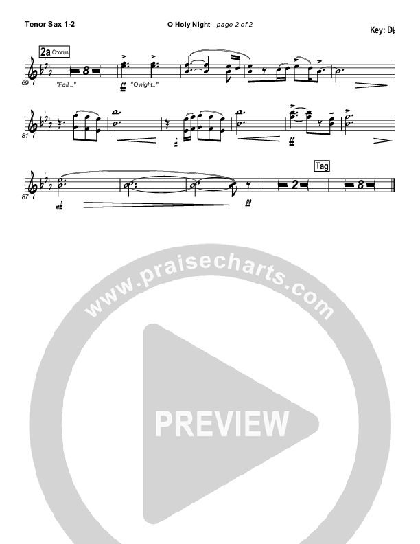 O Holy Night Tenor Sax 1/2 (MercyMe)