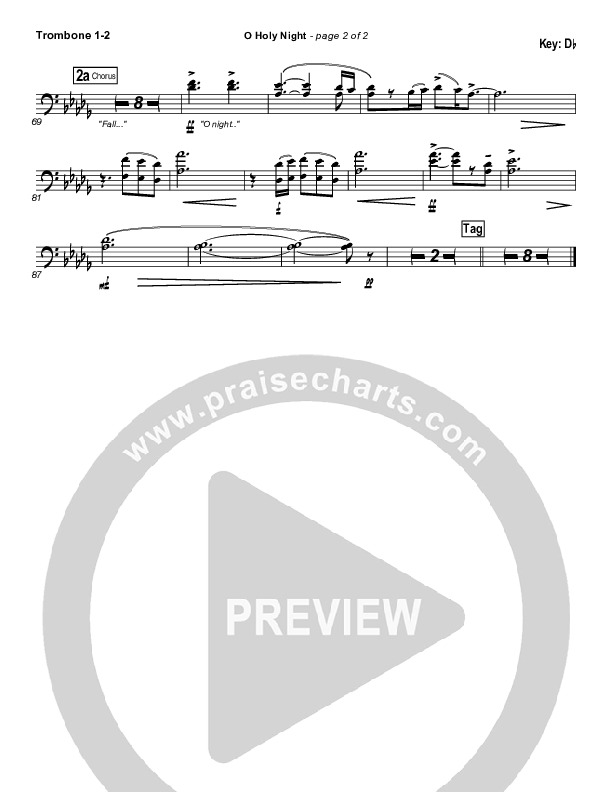 O Holy Night Trombone 1/2 (MercyMe)