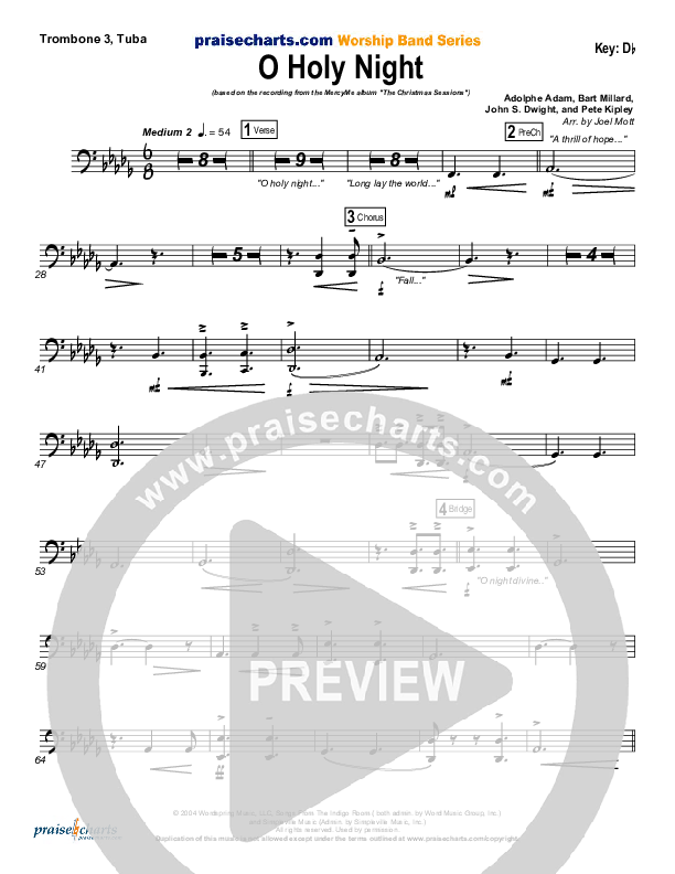 O Holy Night Trombone 3/Tuba (MercyMe)