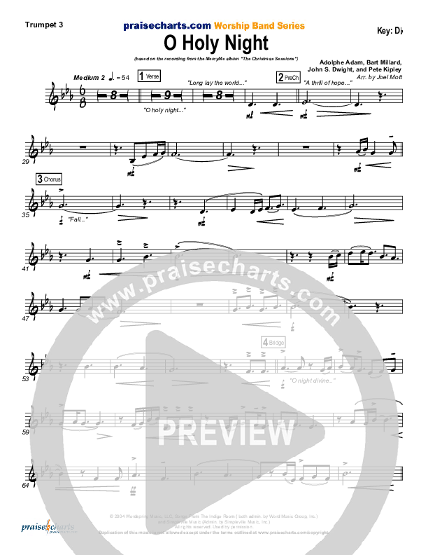 O Holy Night Trumpet 3 (MercyMe)