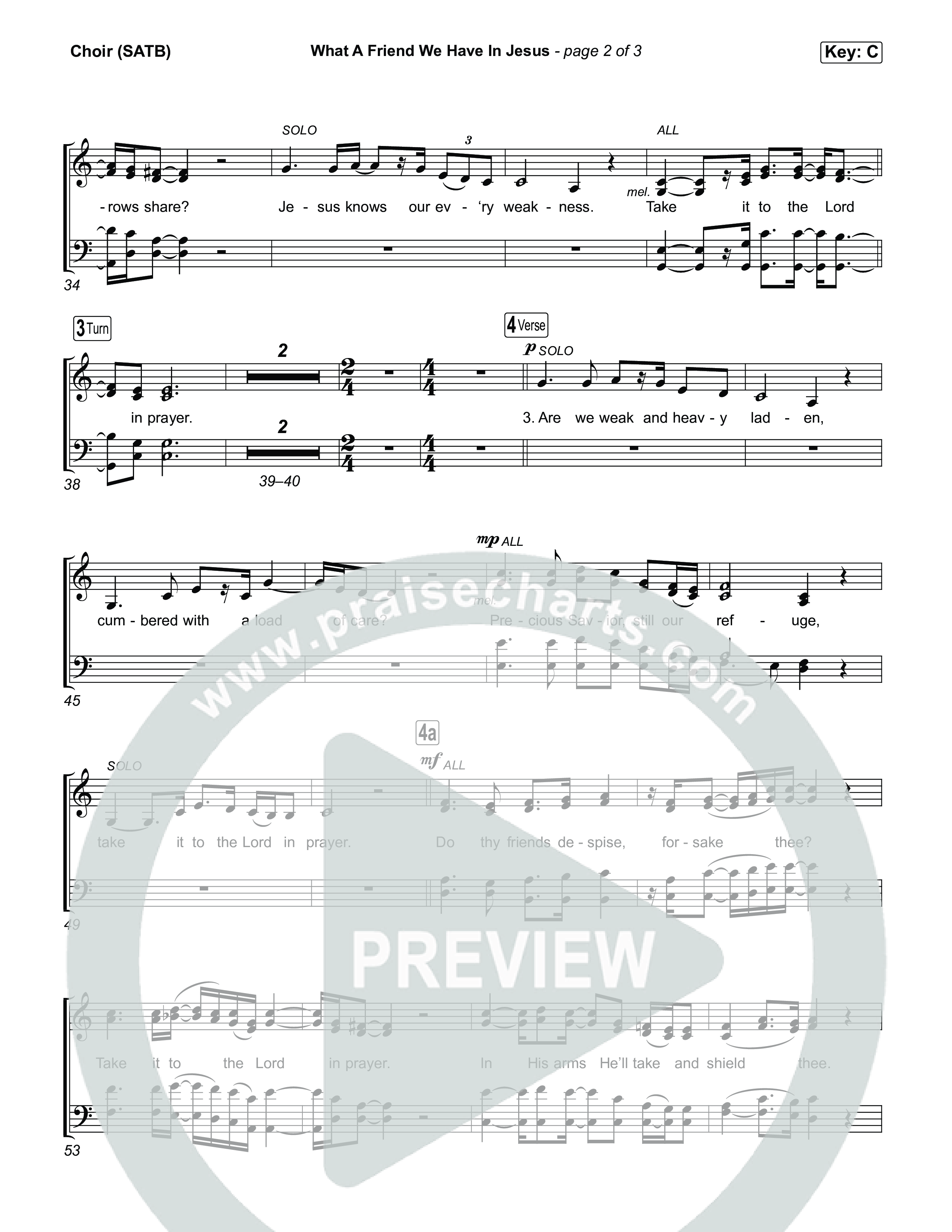 What A Friend We Have In Jesus Choir Sheet (SATB) (Keith & Kristyn Getty)