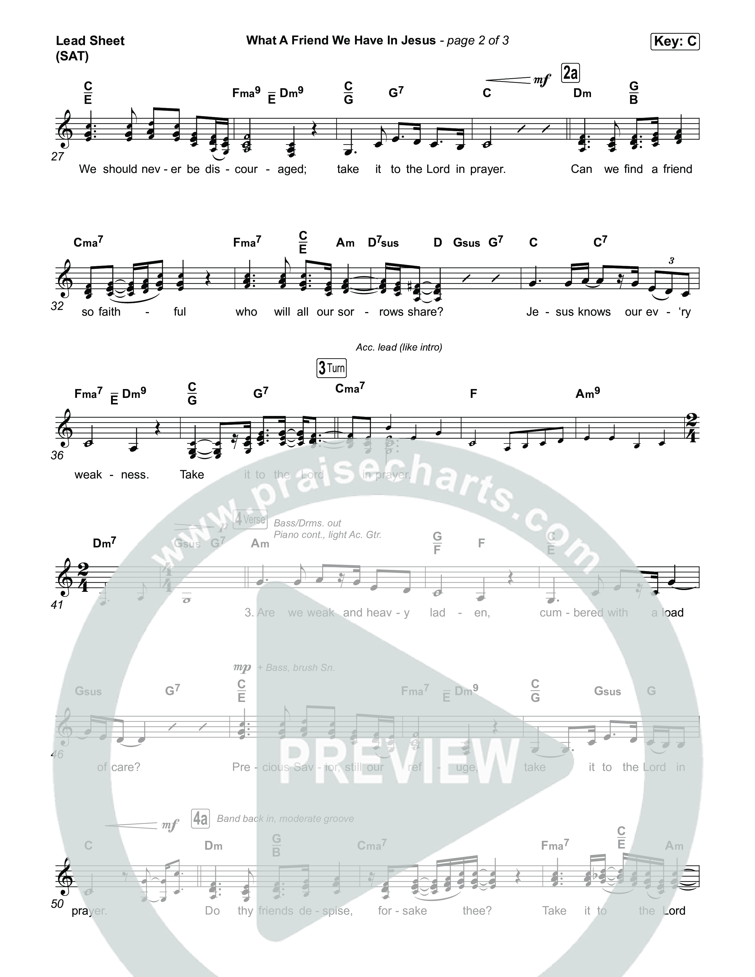 What A Friend We Have In Jesus Lead Sheet (SAT) (Keith & Kristyn Getty)