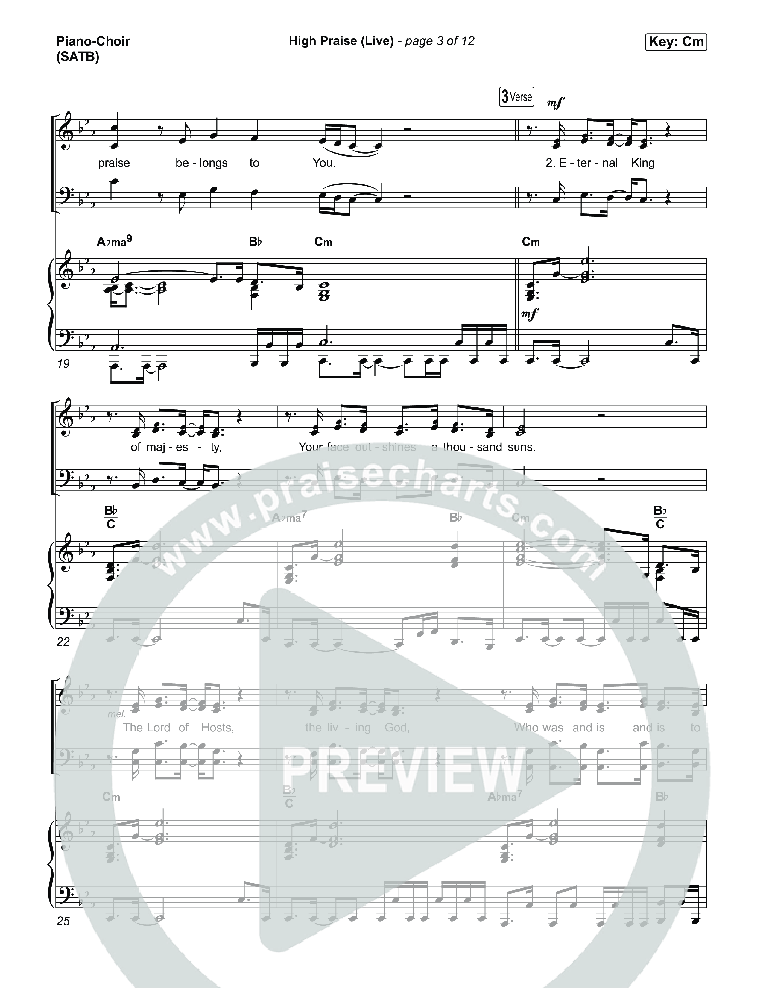 High Praise (Live) Piano/Vocal (SATB) (DOE)
