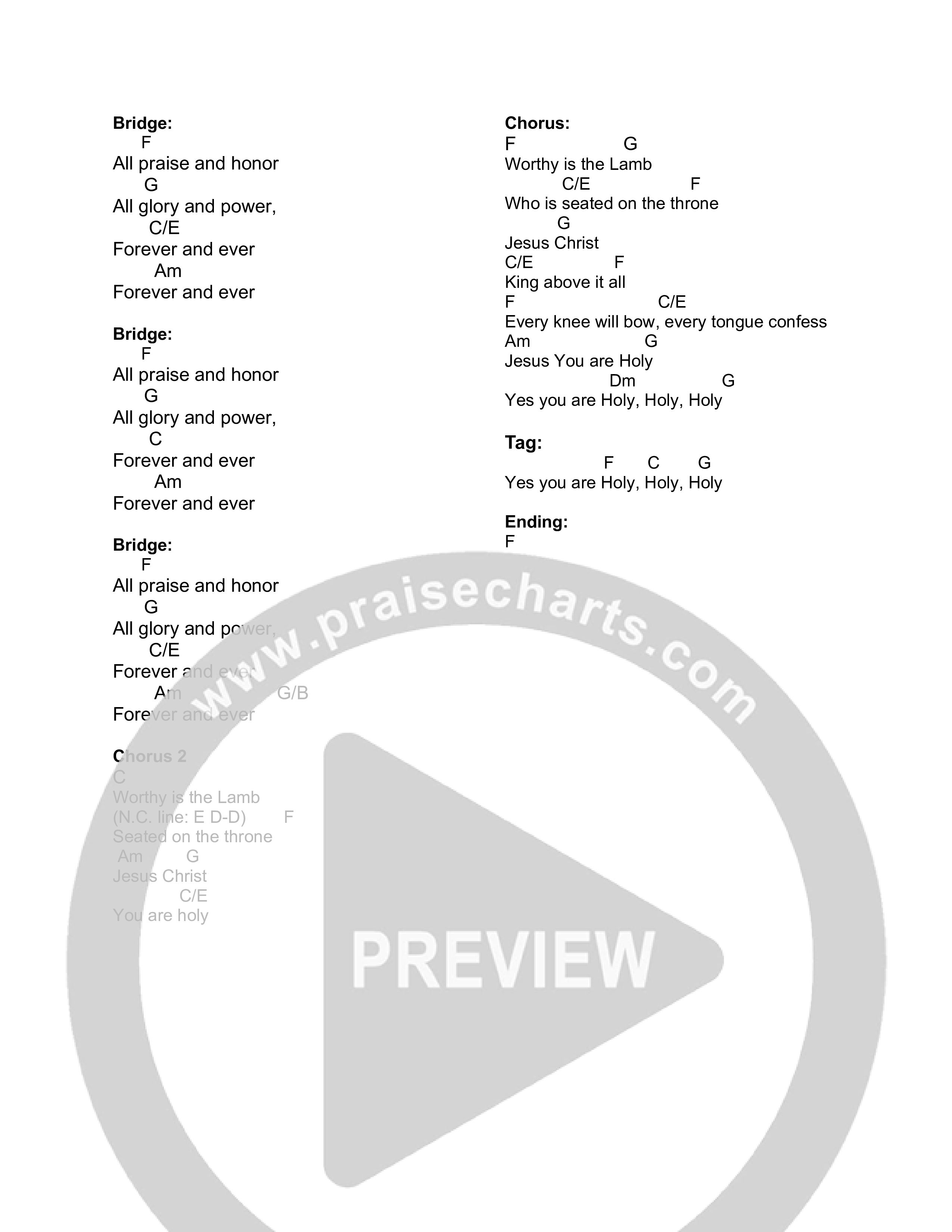 King Above It All Chord Chart (Canyon Hills Worship)