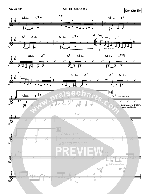 Go Tell Acoustic Guitar (Israel Houghton)