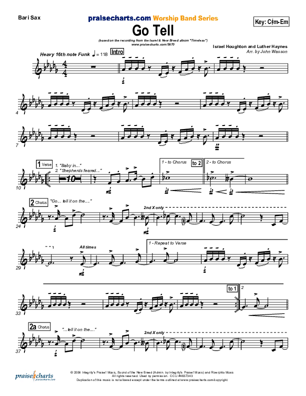 Go Tell Bari Sax (Israel Houghton)