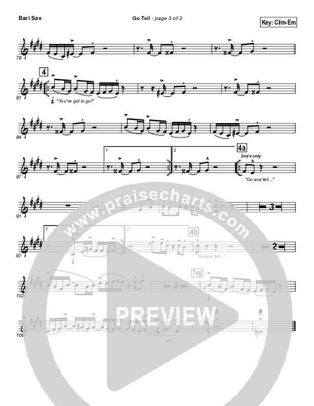 Go Tell Bari Sax (Israel Houghton)