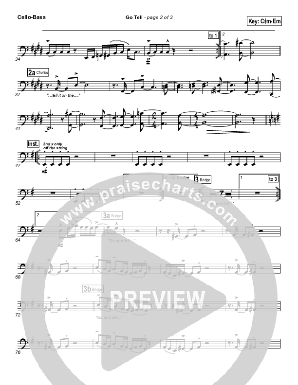 Go Tell Cello/Bass (Israel Houghton)