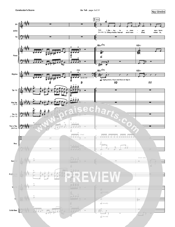 Go Tell Conductor's Score (Israel Houghton)