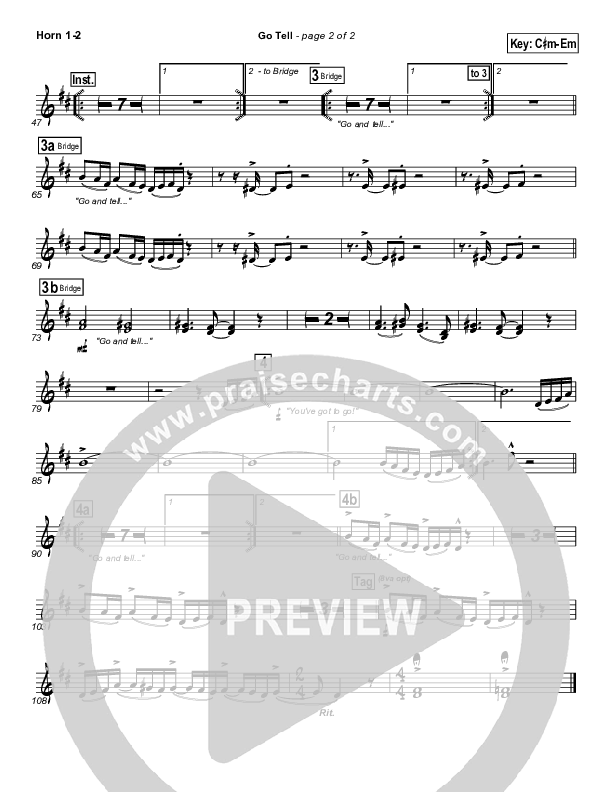 Go Tell French Horn 1/2 (Israel Houghton)