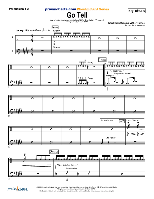 Go Tell Percussion (Israel Houghton)