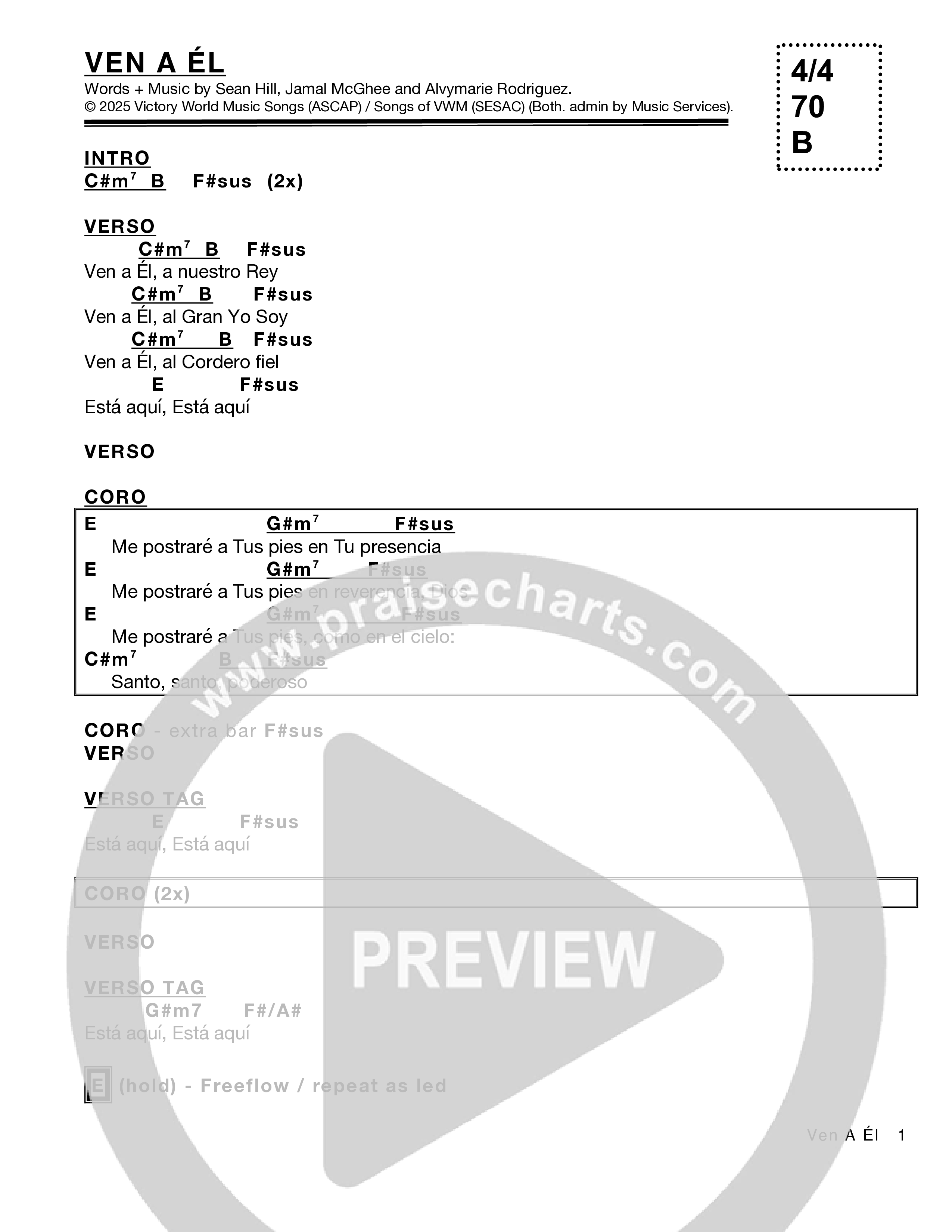 Ven a Él Chord Chart (Victory House Worship)