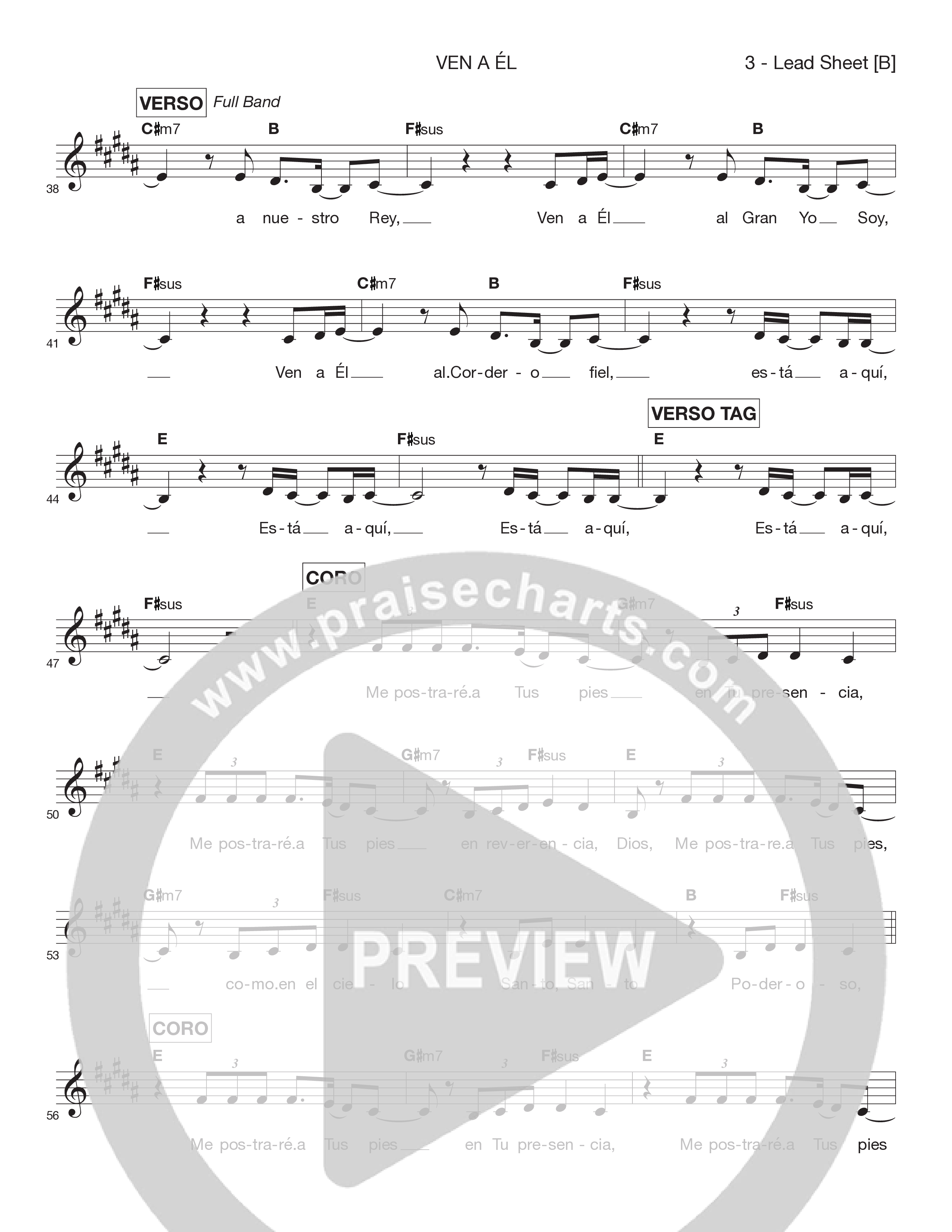 Ven a Él Lead Sheet Melody (Victory House Worship)