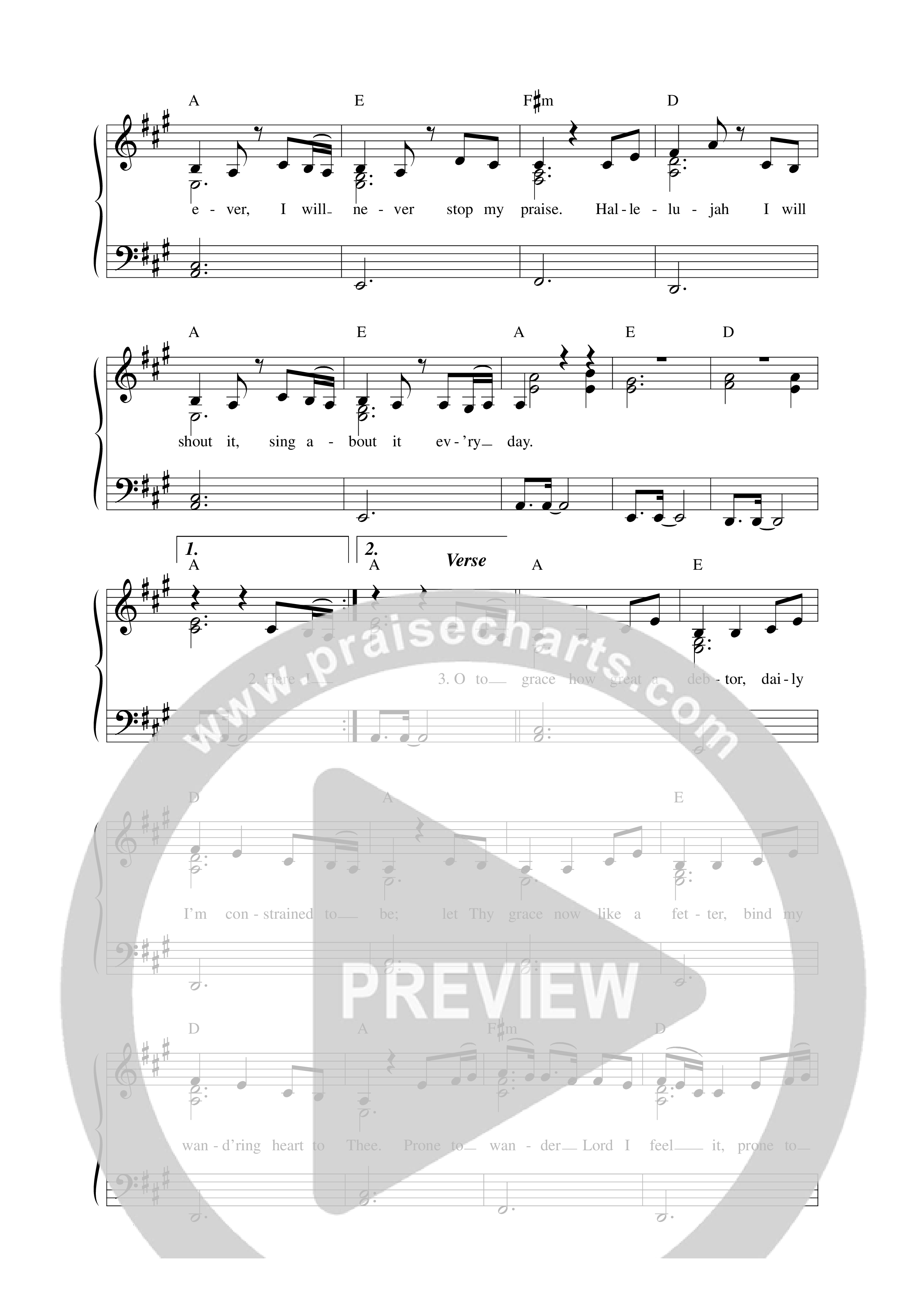 Come Thou Fount Lead Sheet Melody (Love & The Outcome / Integrity Worship)