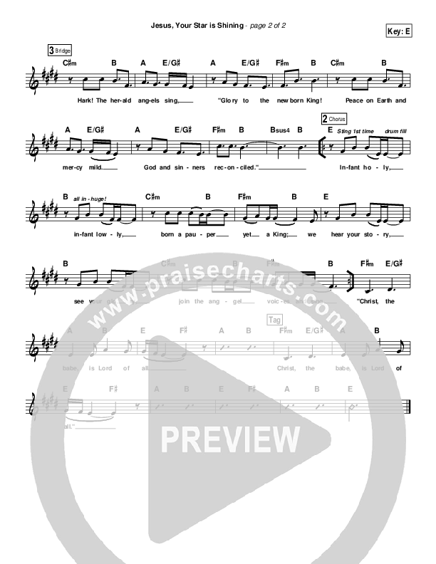 Jesus Your Star Is Shining Lead Sheet ()