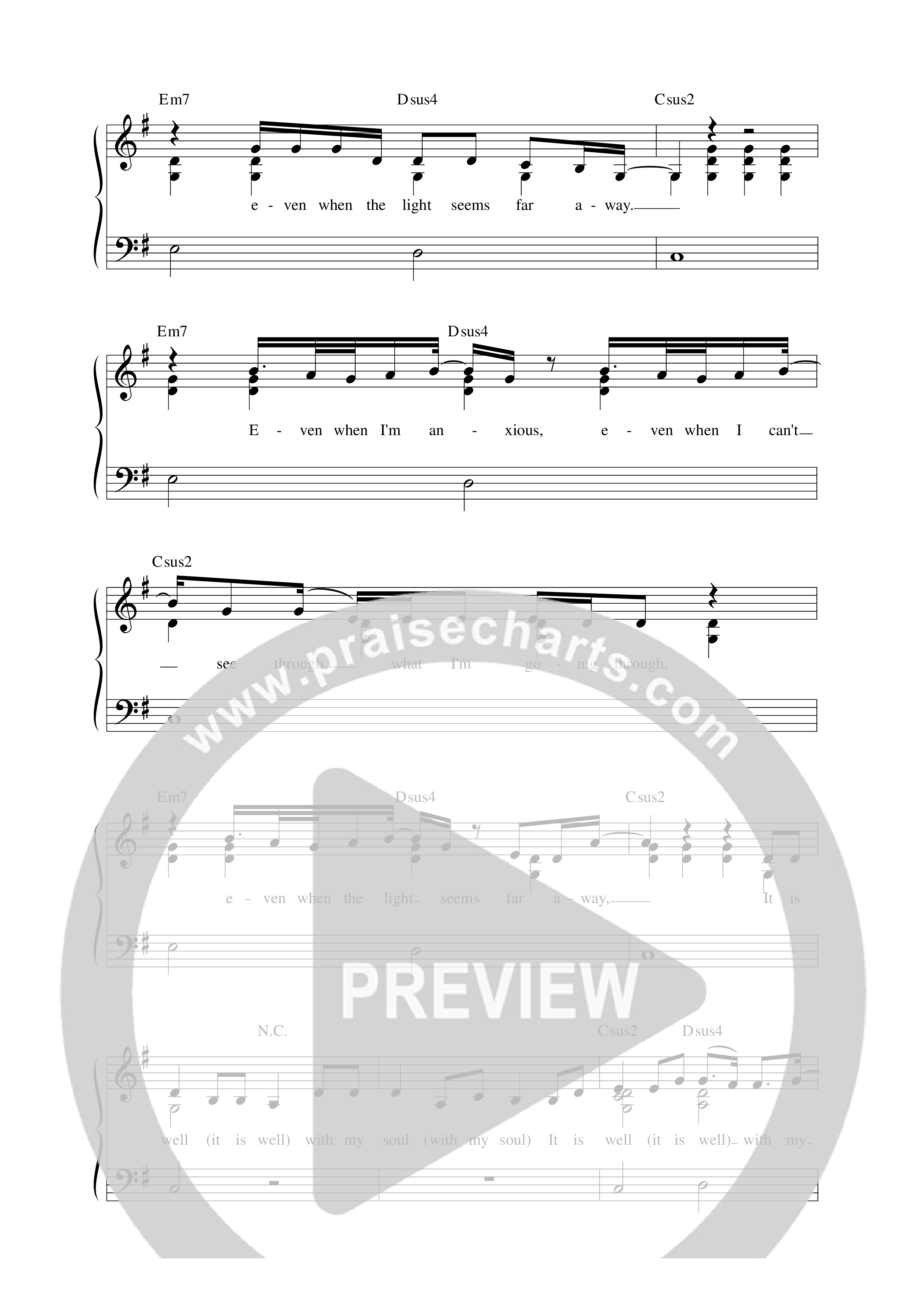 It Is Well Lead Sheet Melody (Love & The Outcome / Integrity Worship)