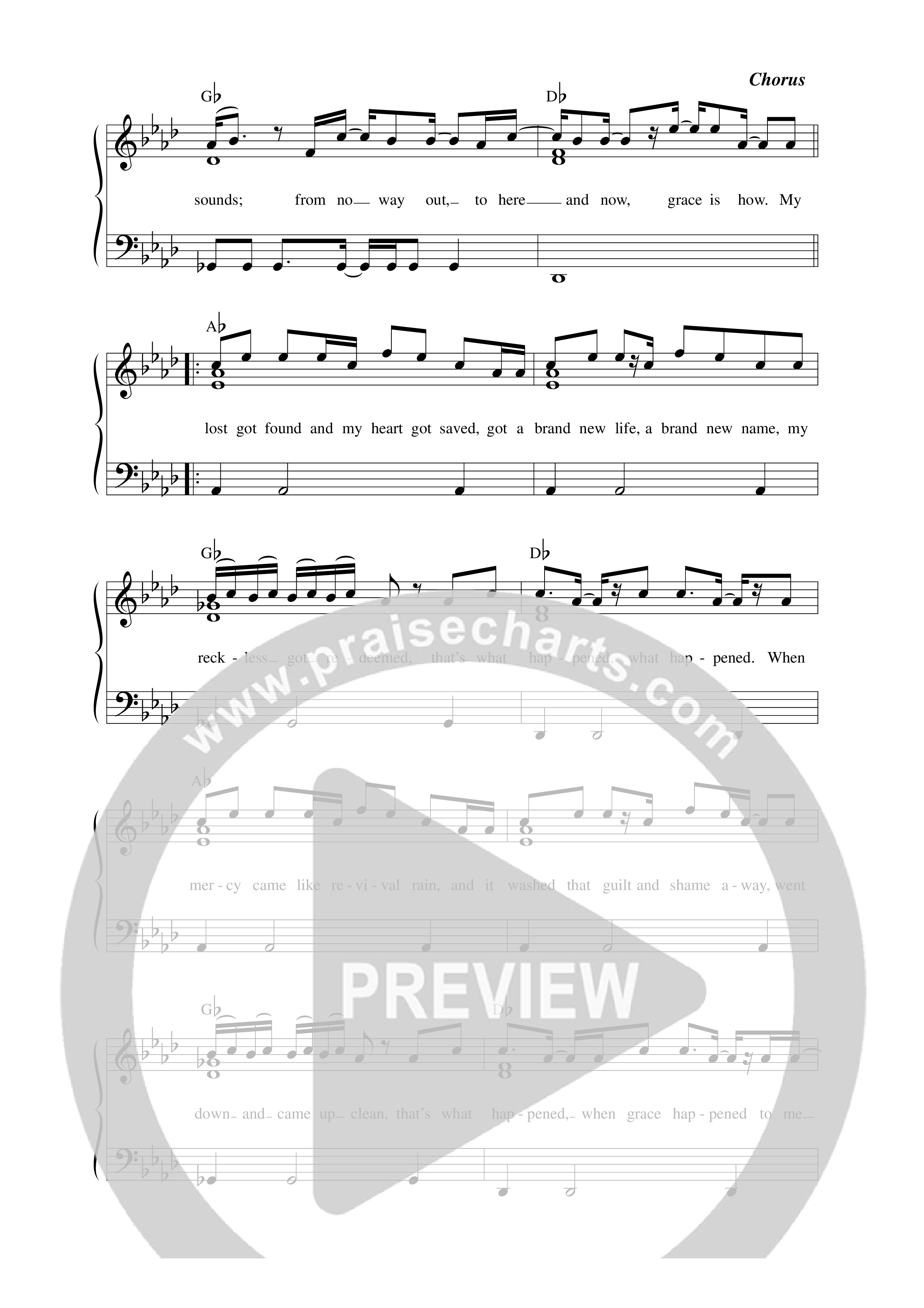 Grace Happened Lead Sheet Melody (Micah Christopher)